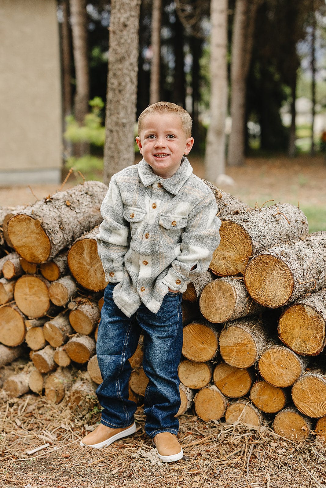 Grey Plaid Shacket - Image 4