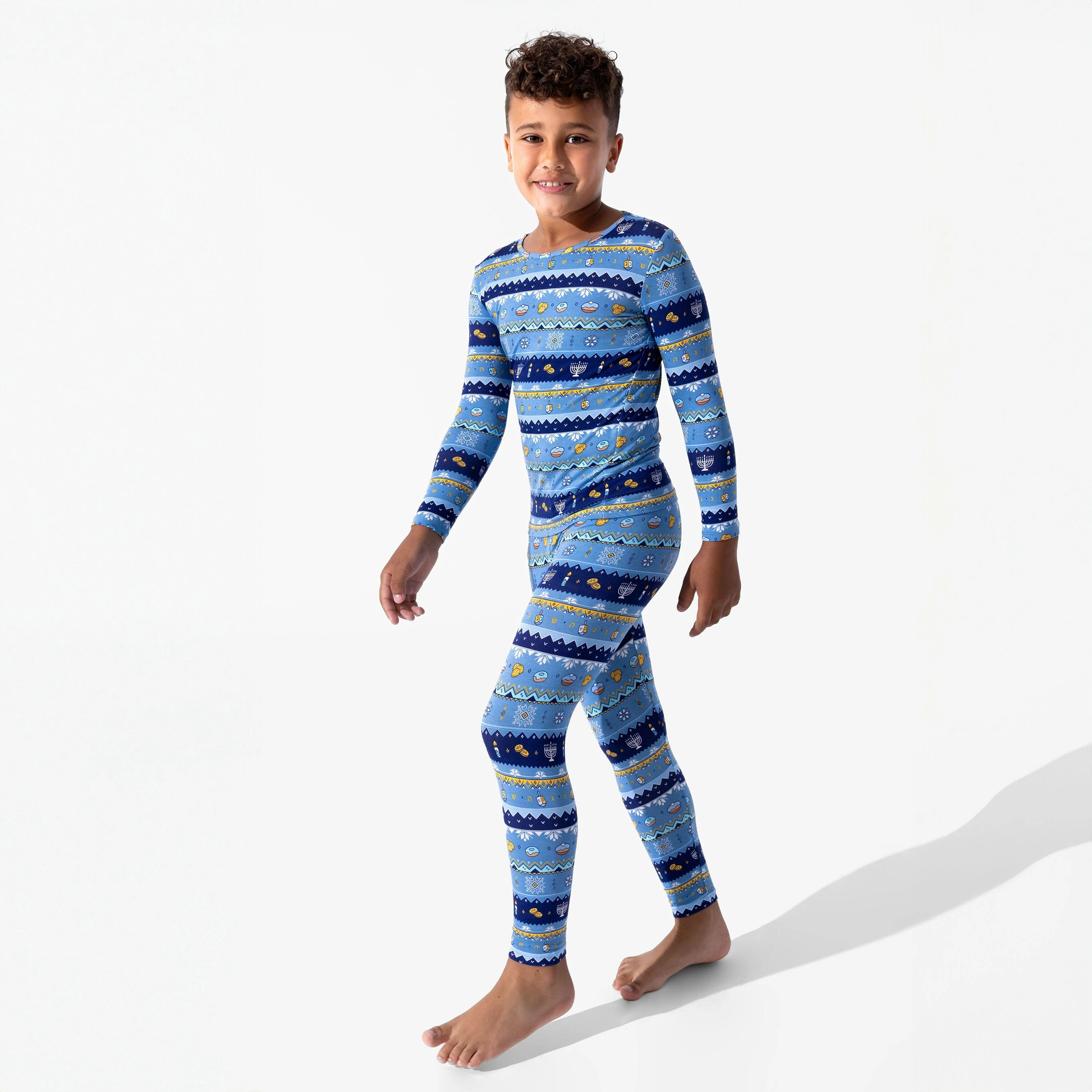 Bamboo Long Sleeve Pajama Set - Hanukkah Fair Isle - Image 4