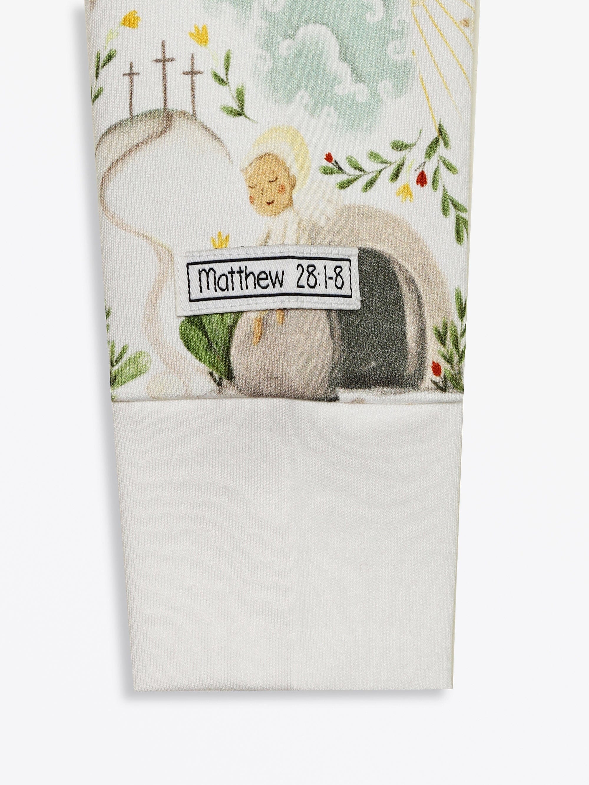 He Is Risen Cotton Footie with 2-Way Zipper - Image 7