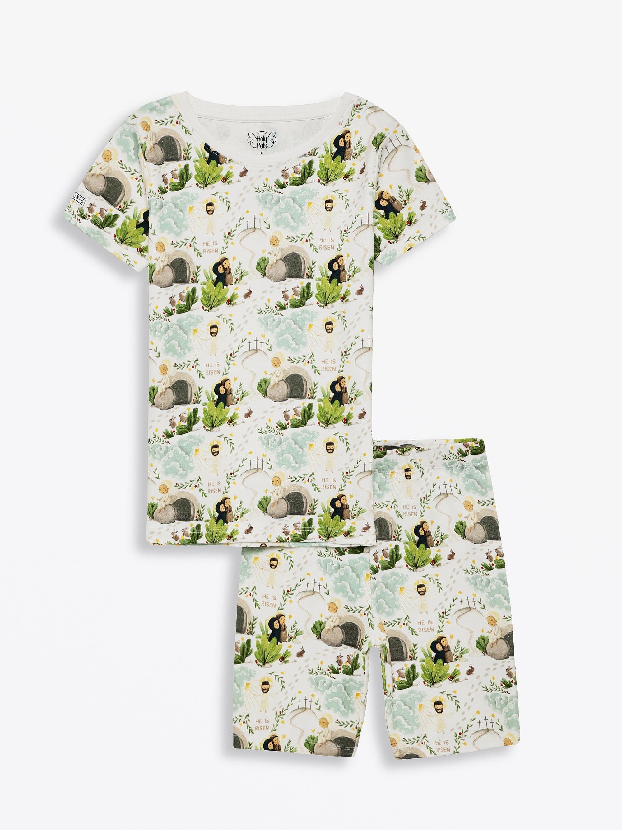 He Is Risen Cotton Pajamas Set with Shorts - Image 2