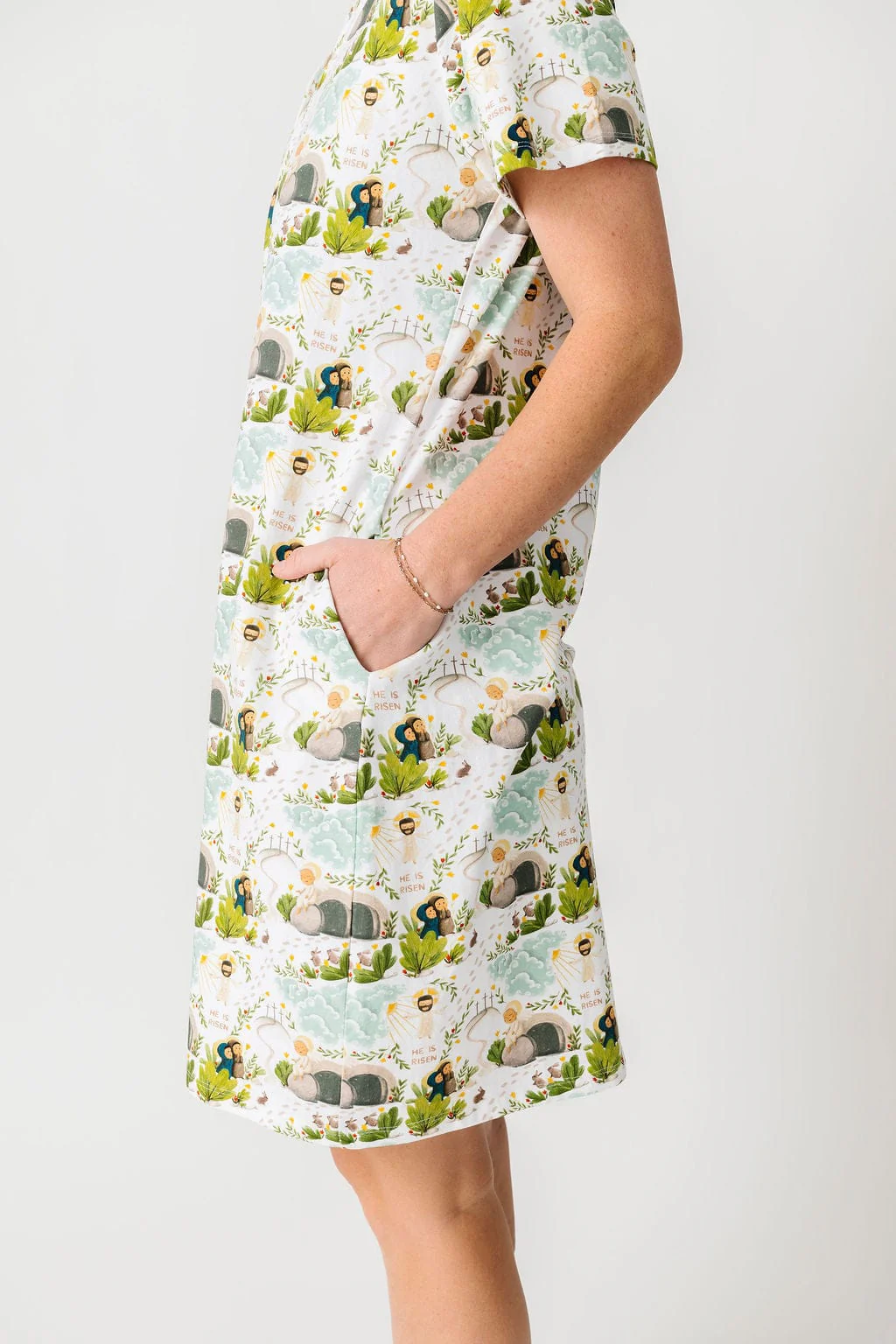He Is Risen Cotton Women's Nightgown - Image 3