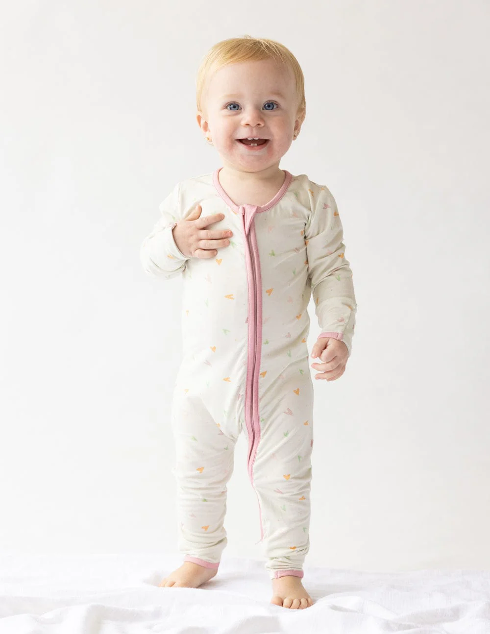 Heart Bamboo Convertible Footed Onesie - Image 3