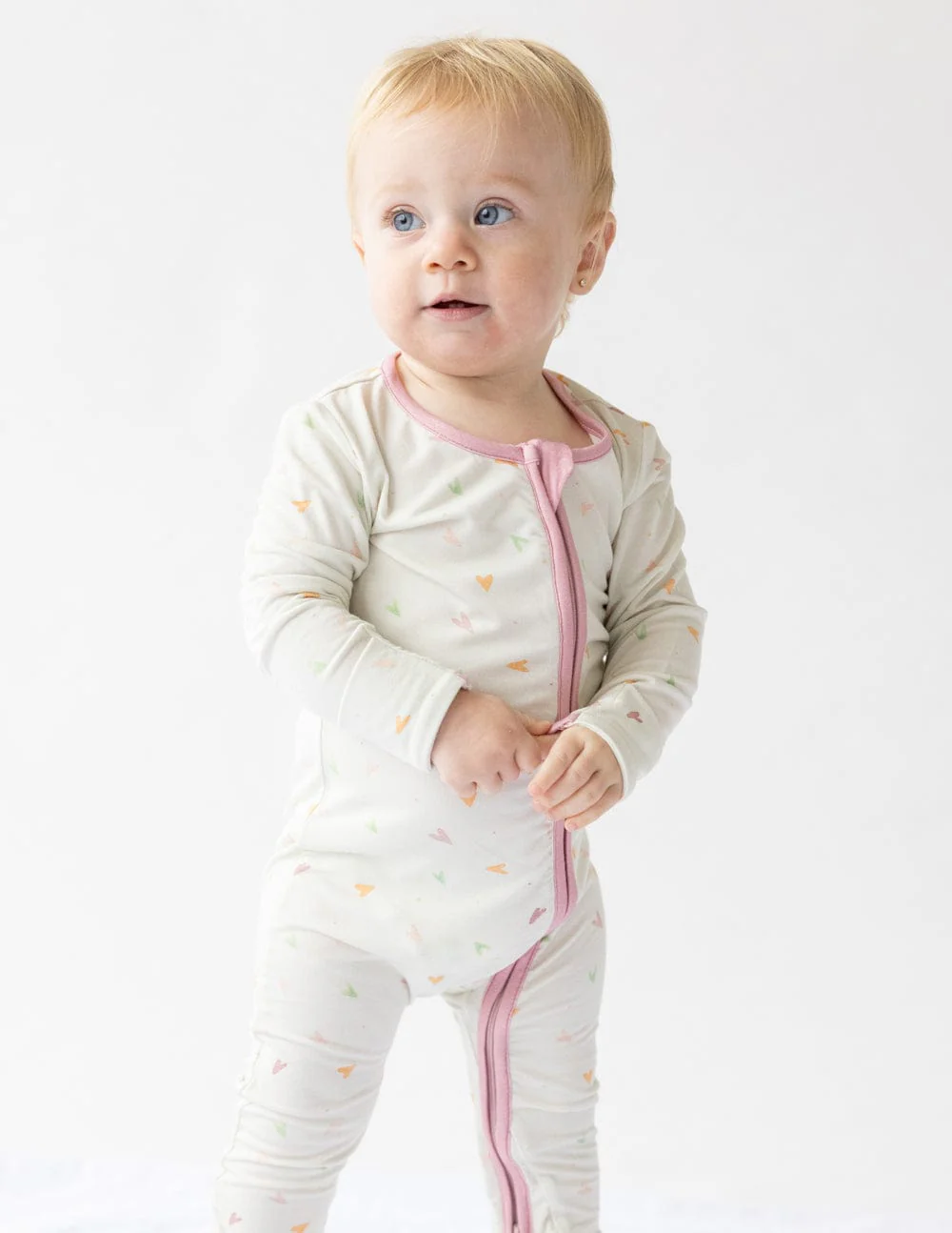 Heart Bamboo Convertible Footed Onesie - Image 4