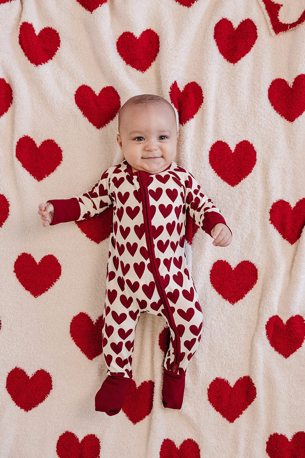 Hearts Ribbed Bamboo Zipper - Image 2