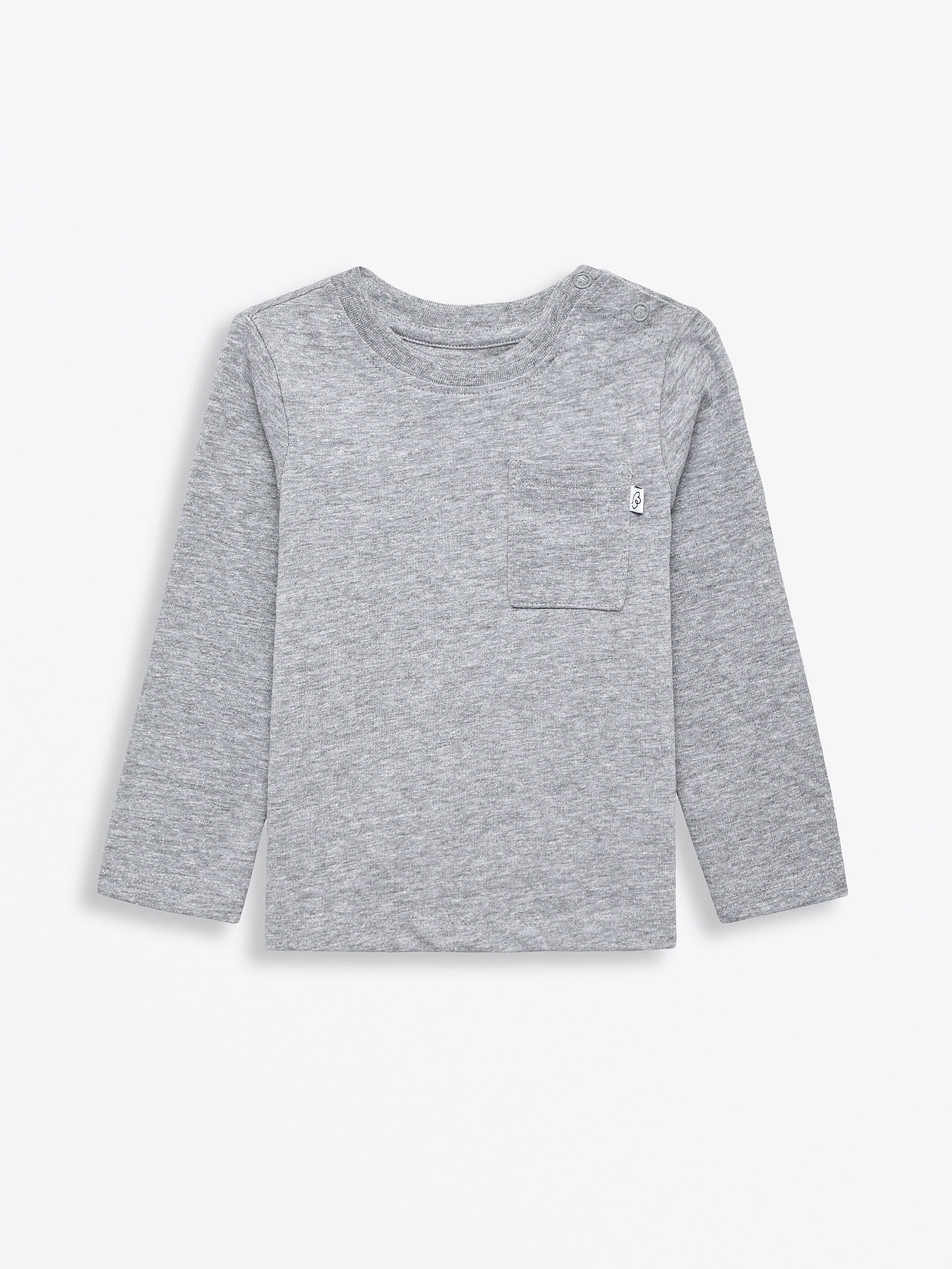 Heather Gray Prayer Cotton Pocket Long Sleeve T-Shirt - Image 2