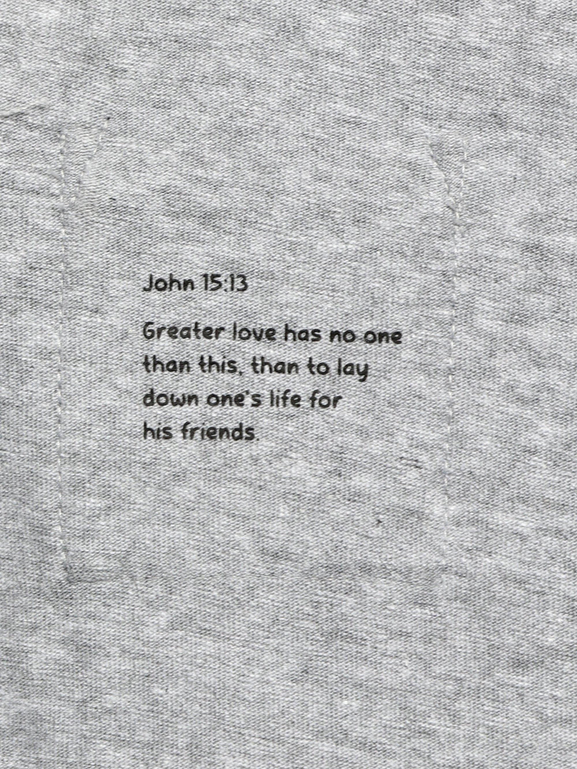 Heather Gray Prayer Cotton Pocket Long Sleeve T-Shirt - Image 8
