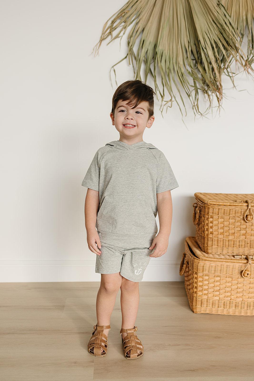 Heather Grey Pocket Cotton Shorts - Image 3