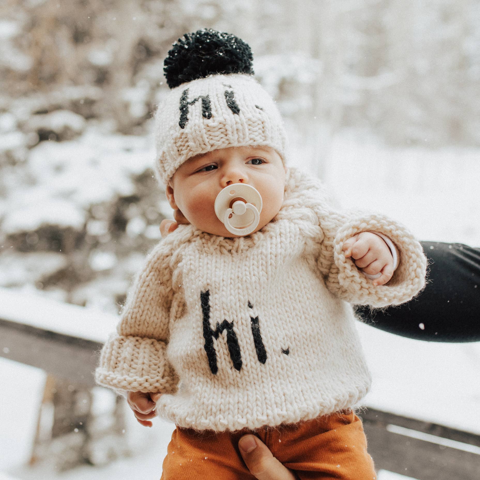 Hi. Black Crew Neck Sweater for Baby - Image 2