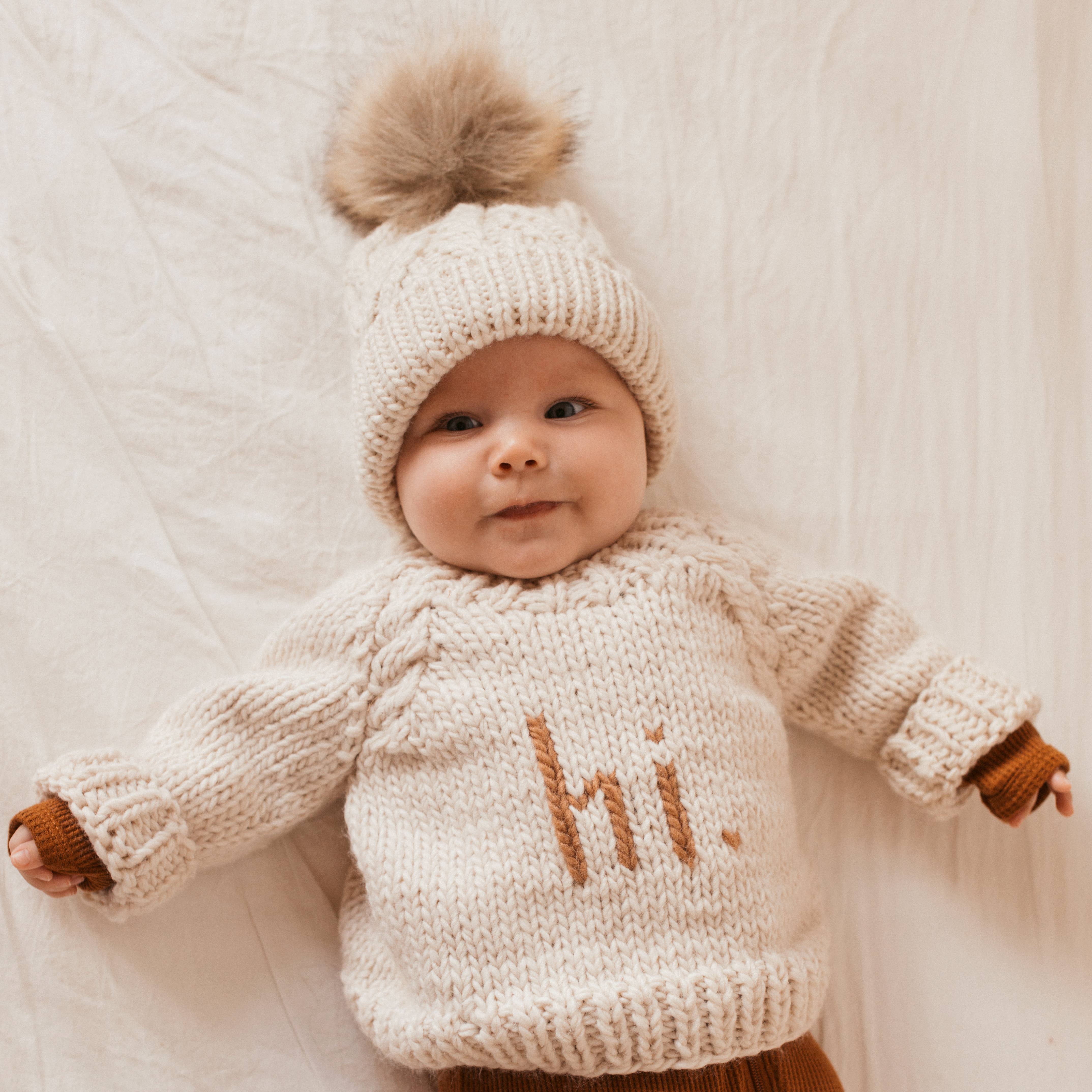 Hi. Pecan Crew Neck Sweater for Baby - Image 2