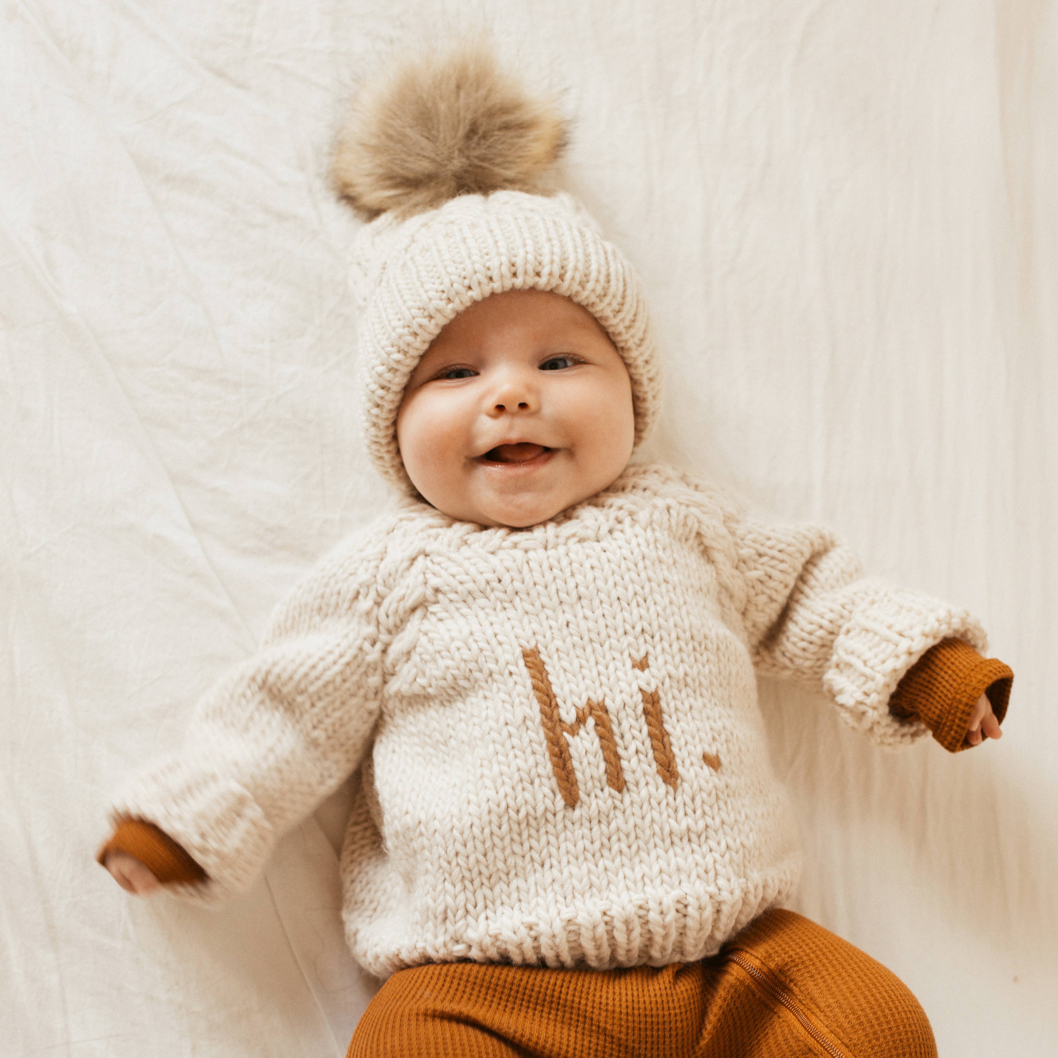 Hi. Pecan Crew Neck Sweater for Baby - Image 3