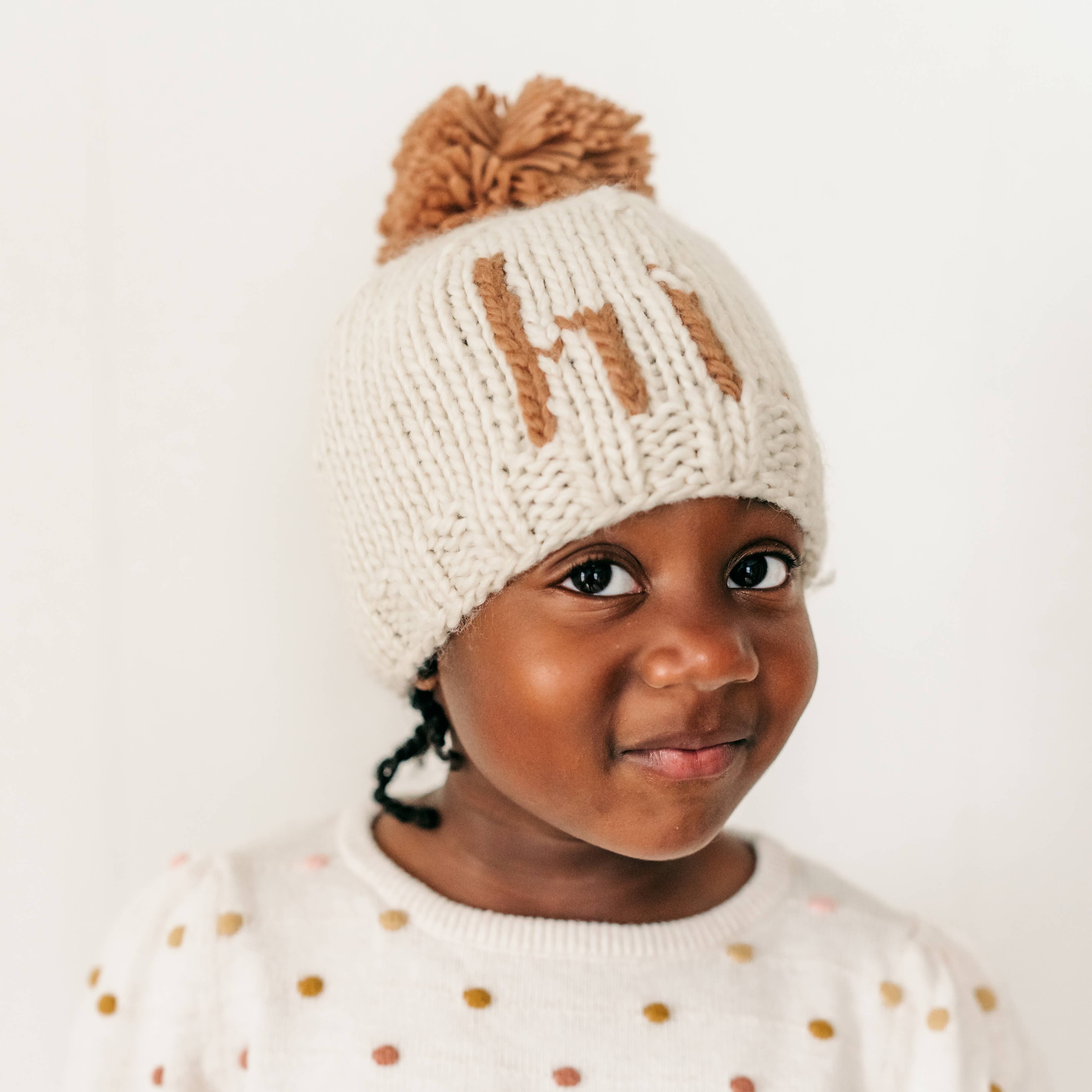 Hi. Pecan Hand Knit Beanie Hat for Baby - Image 5