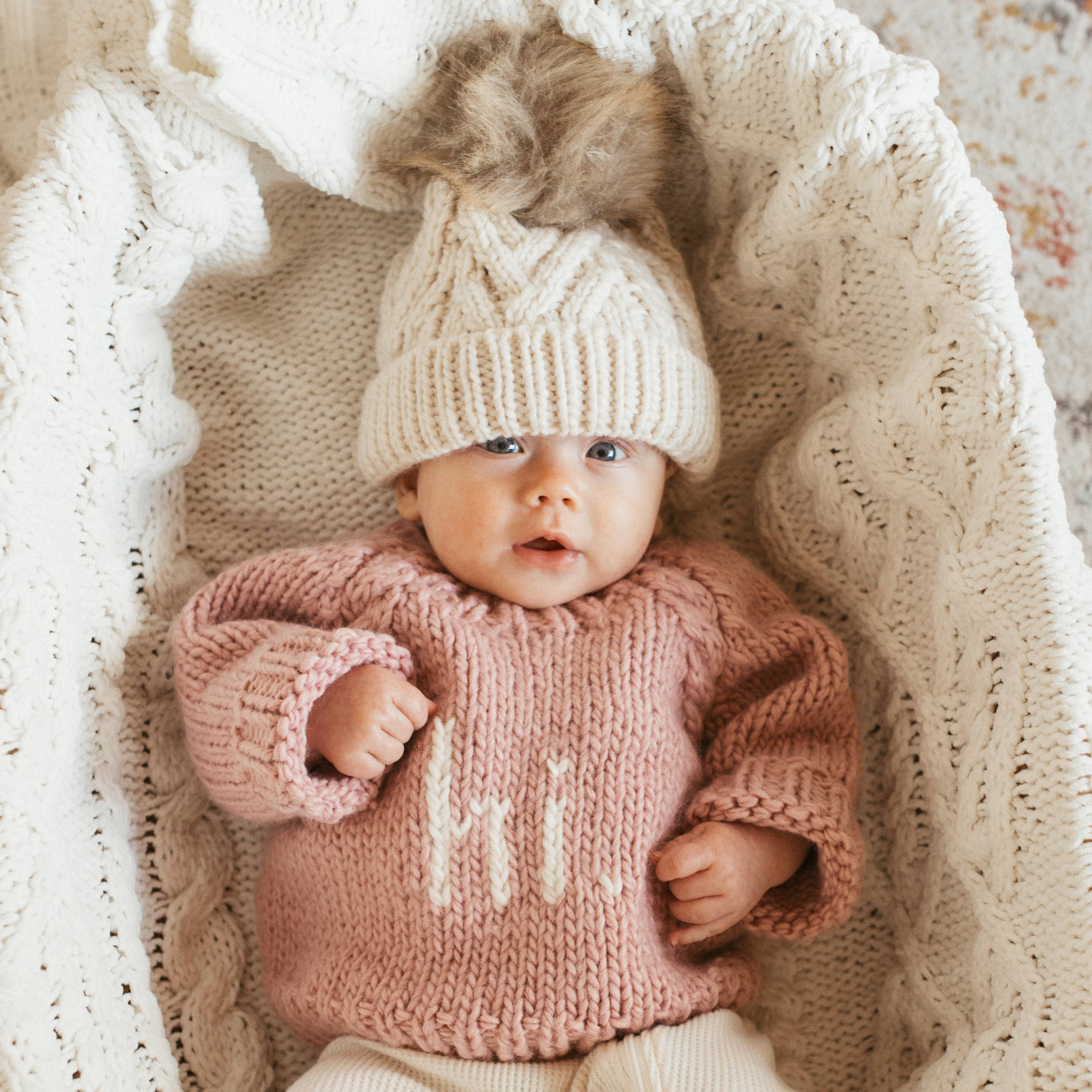 Hi. Rosy Crew Neck Sweater for Baby - Image 2