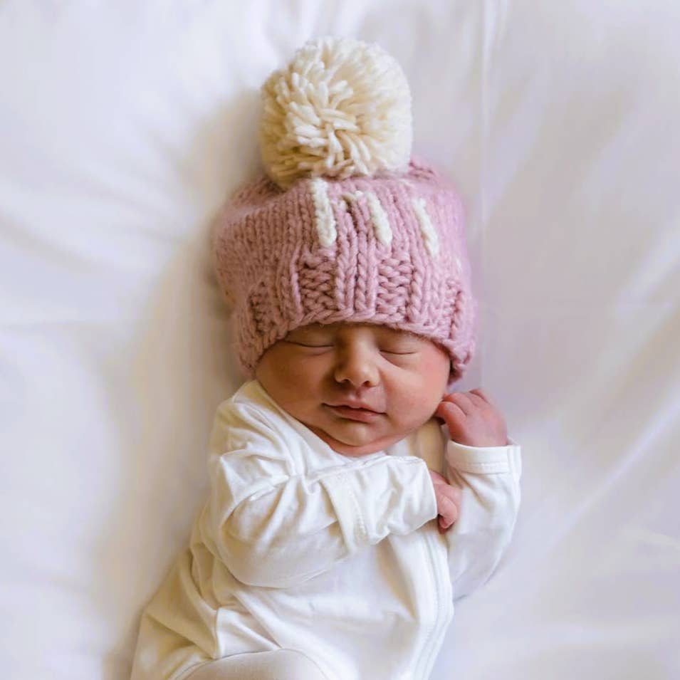 Hi. Rosy Hand Knit Beanie Hat for Baby - Image 2