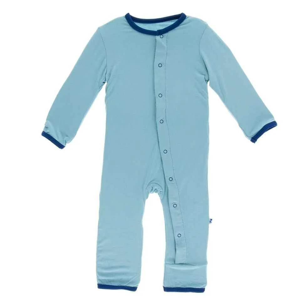 Holiday Bamboo Layette Applique Coverall - Glacier Dreidel - Image 2