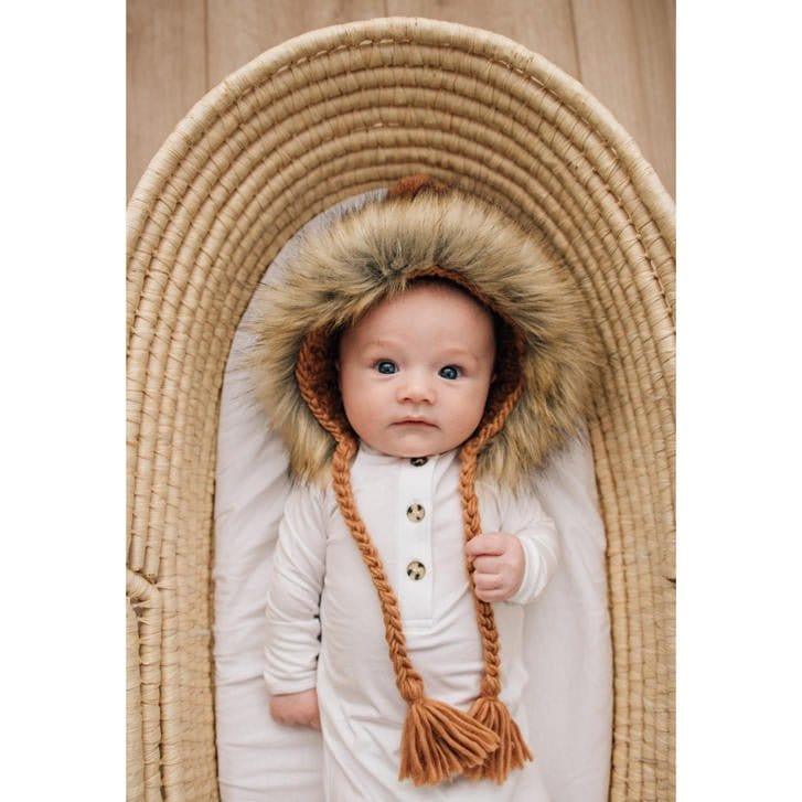 Knit Fur Bonnet - Pecan - Image 3