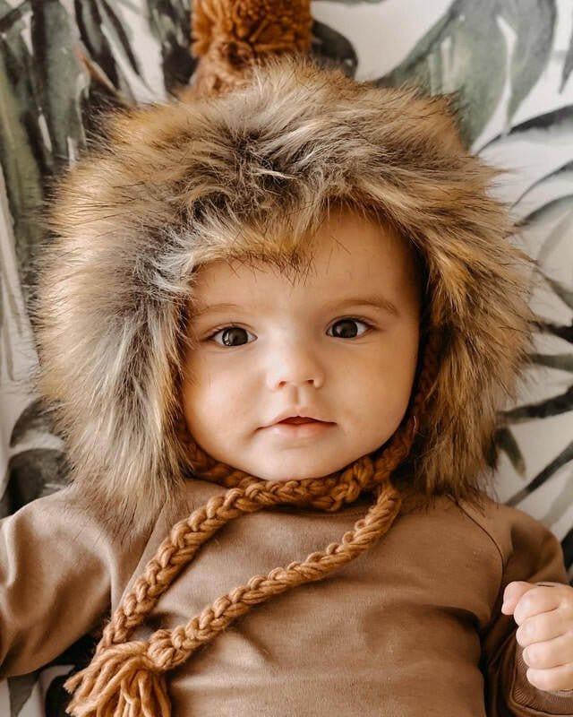 Knit Fur Bonnet - Pecan - Image 4
