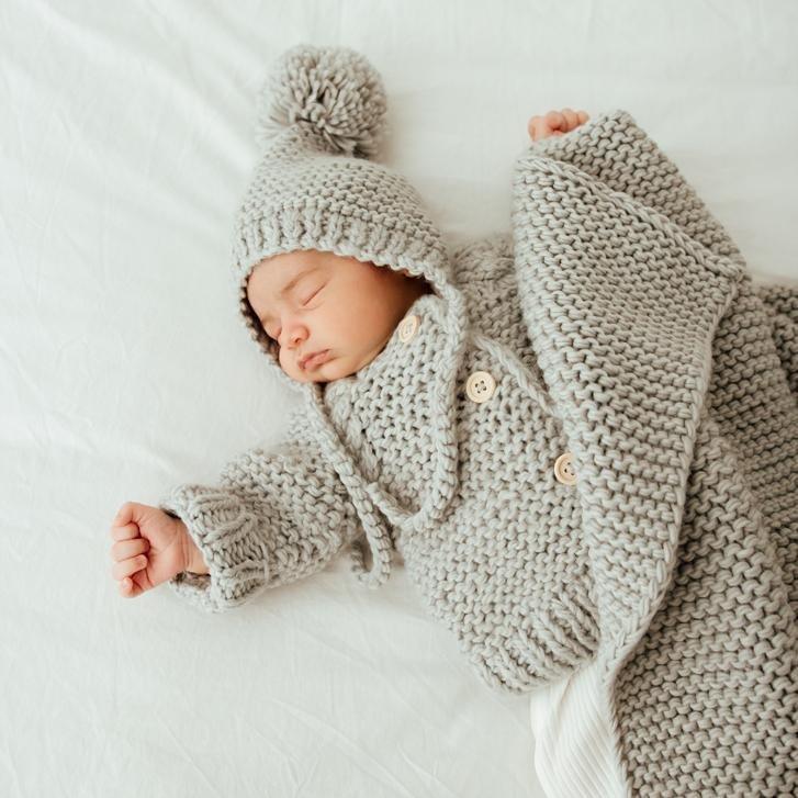 Garter Stitch Baby Blanket- Ice Grey - Image 4