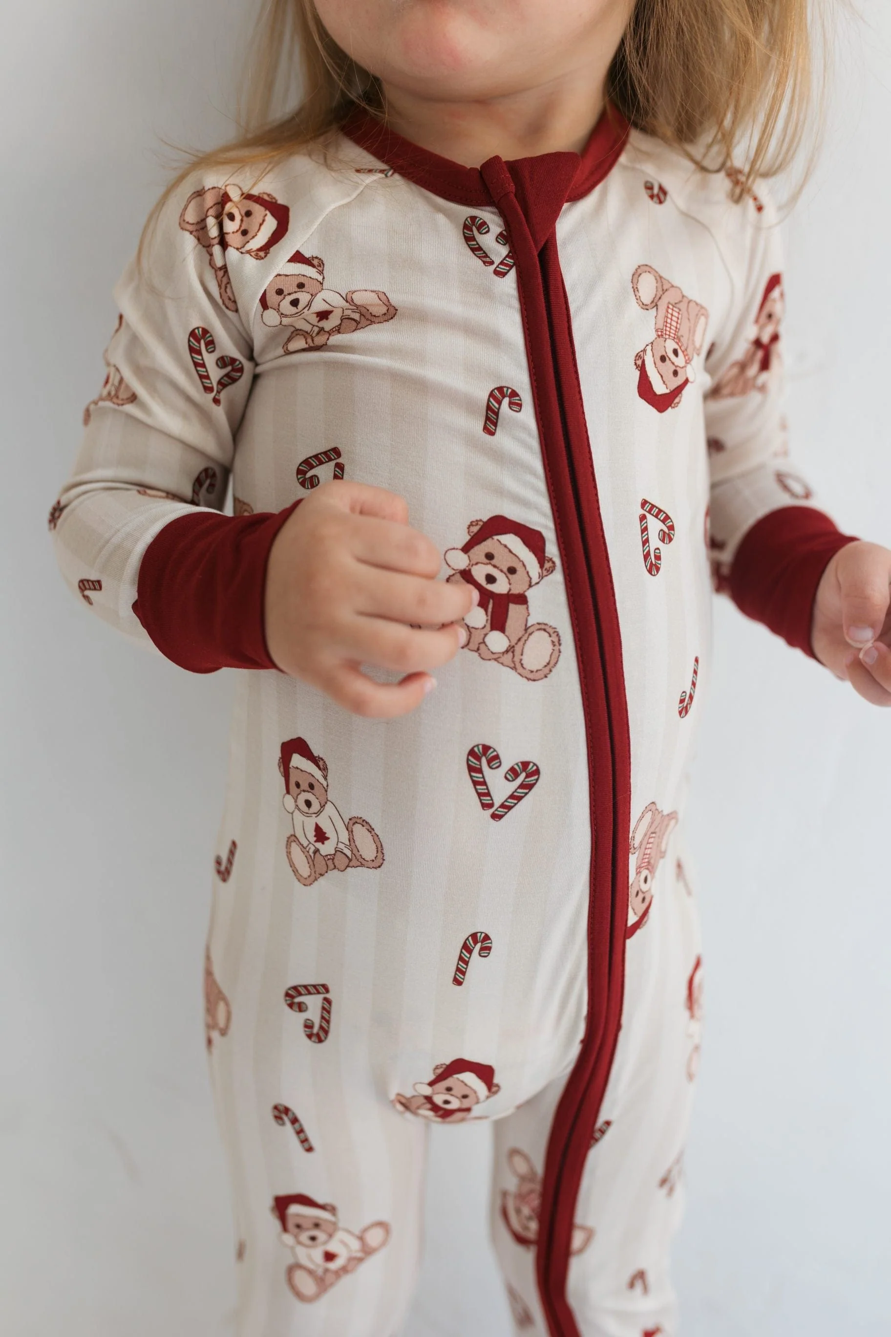 Bamboo Convertible Footie Romper - Bear-y Merry - Image 2