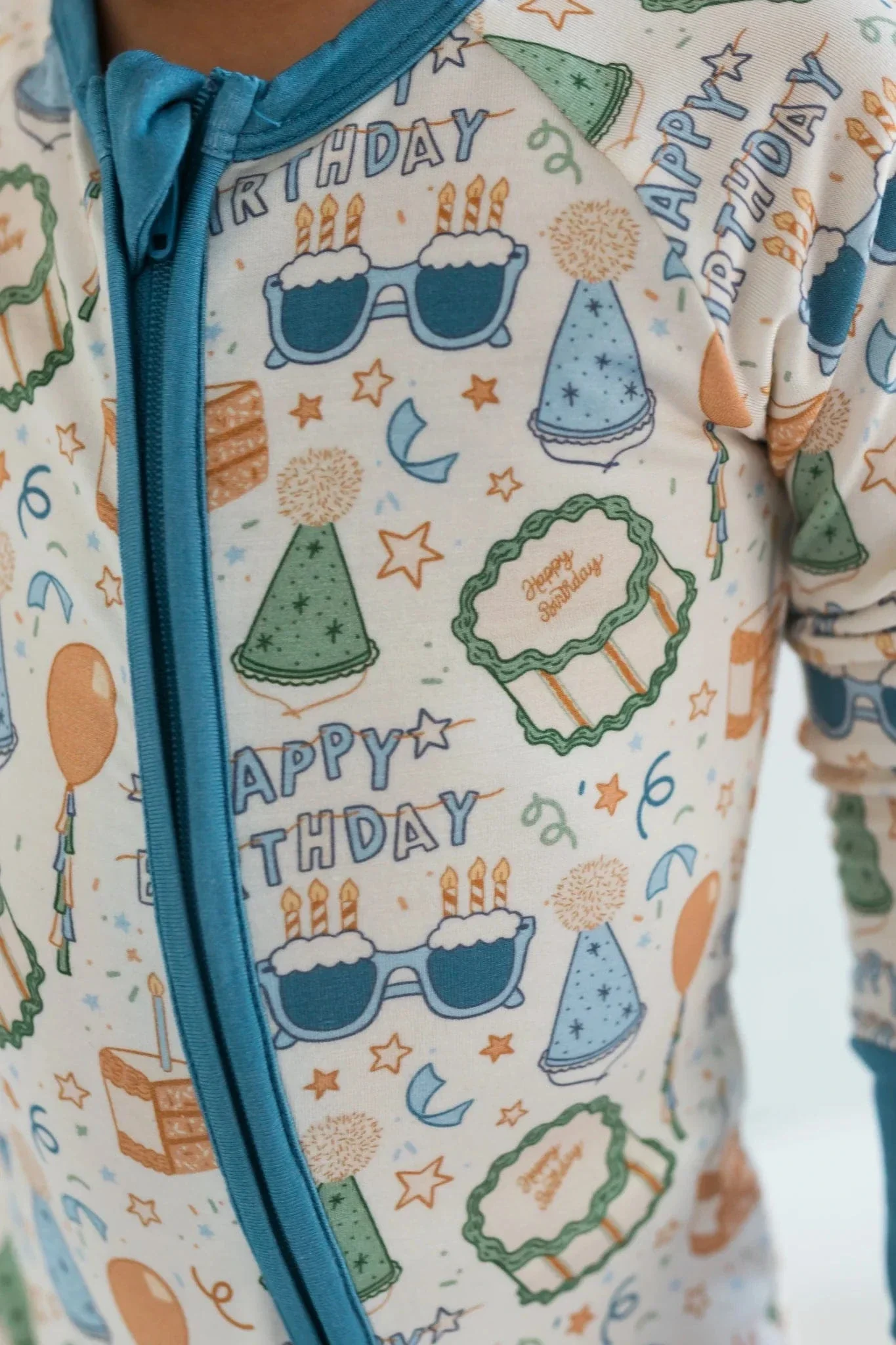 Bamboo Convertible Footie Romper - Birthday Boy - Image 2