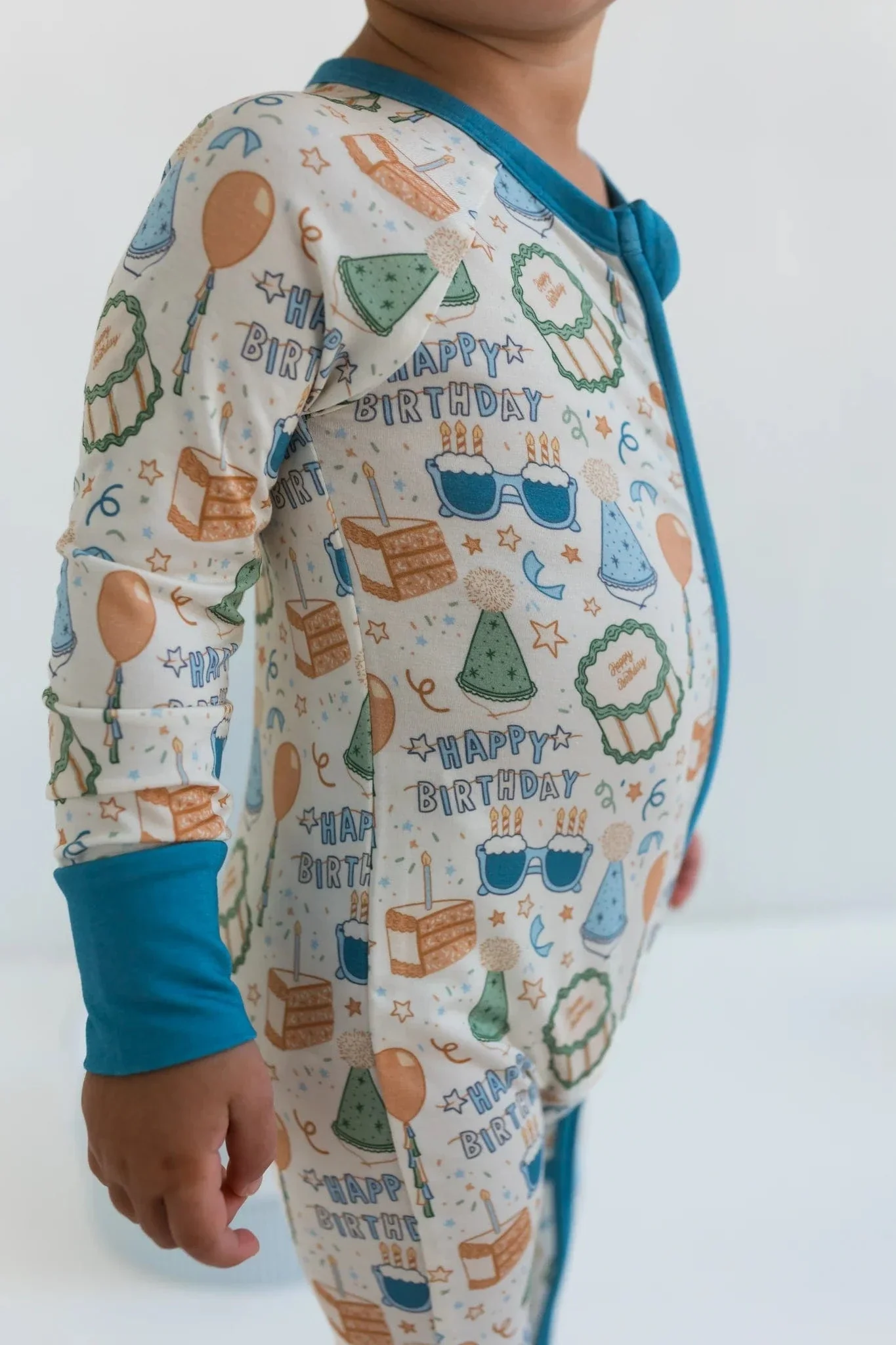 Bamboo Convertible Footie Romper - Birthday Boy - Image 3