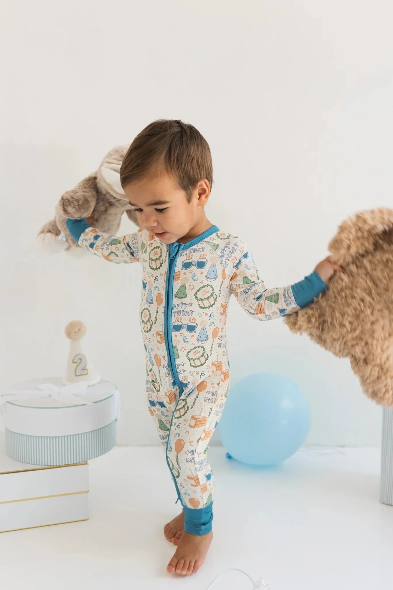 Bamboo Convertible Footie Romper - Birthday Boy - Image 4