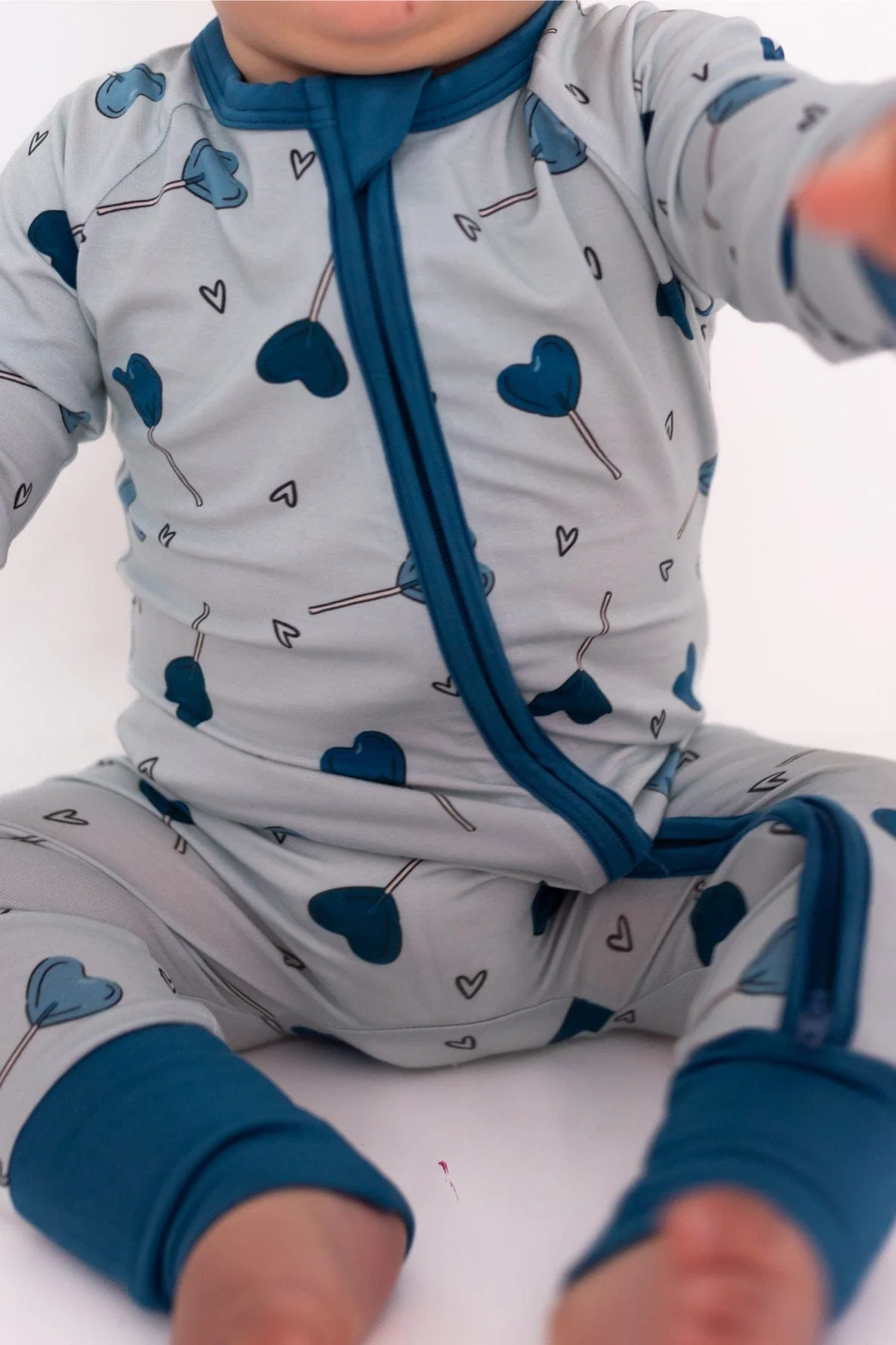 Bamboo Convertible Footie Romper - Blue Sugar Rush - Image 2