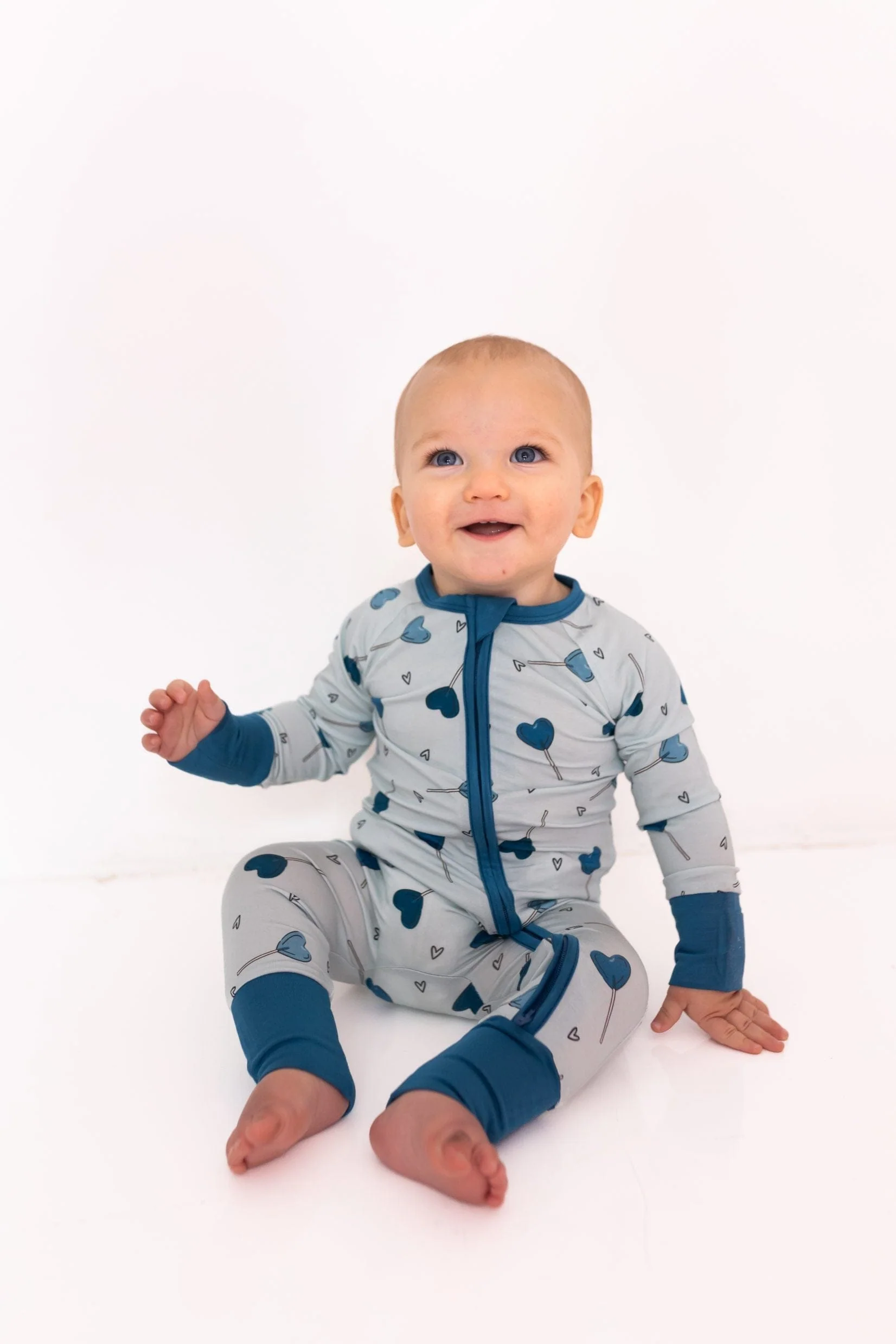 Bamboo Convertible Footie Romper - Blue Sugar Rush - Image 3