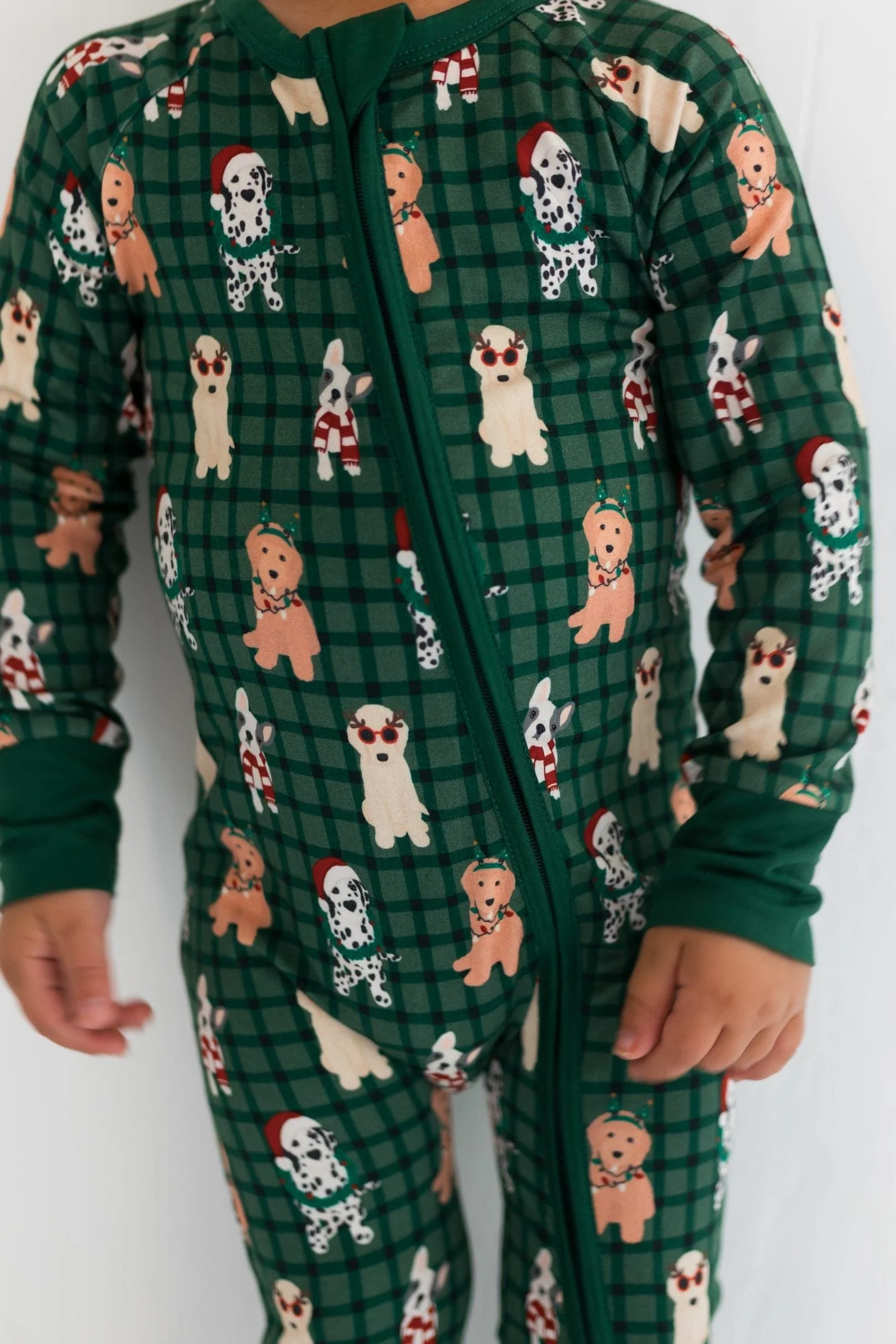 Bamboo Convertible Footie Romper - Christmas Pups - Image 2