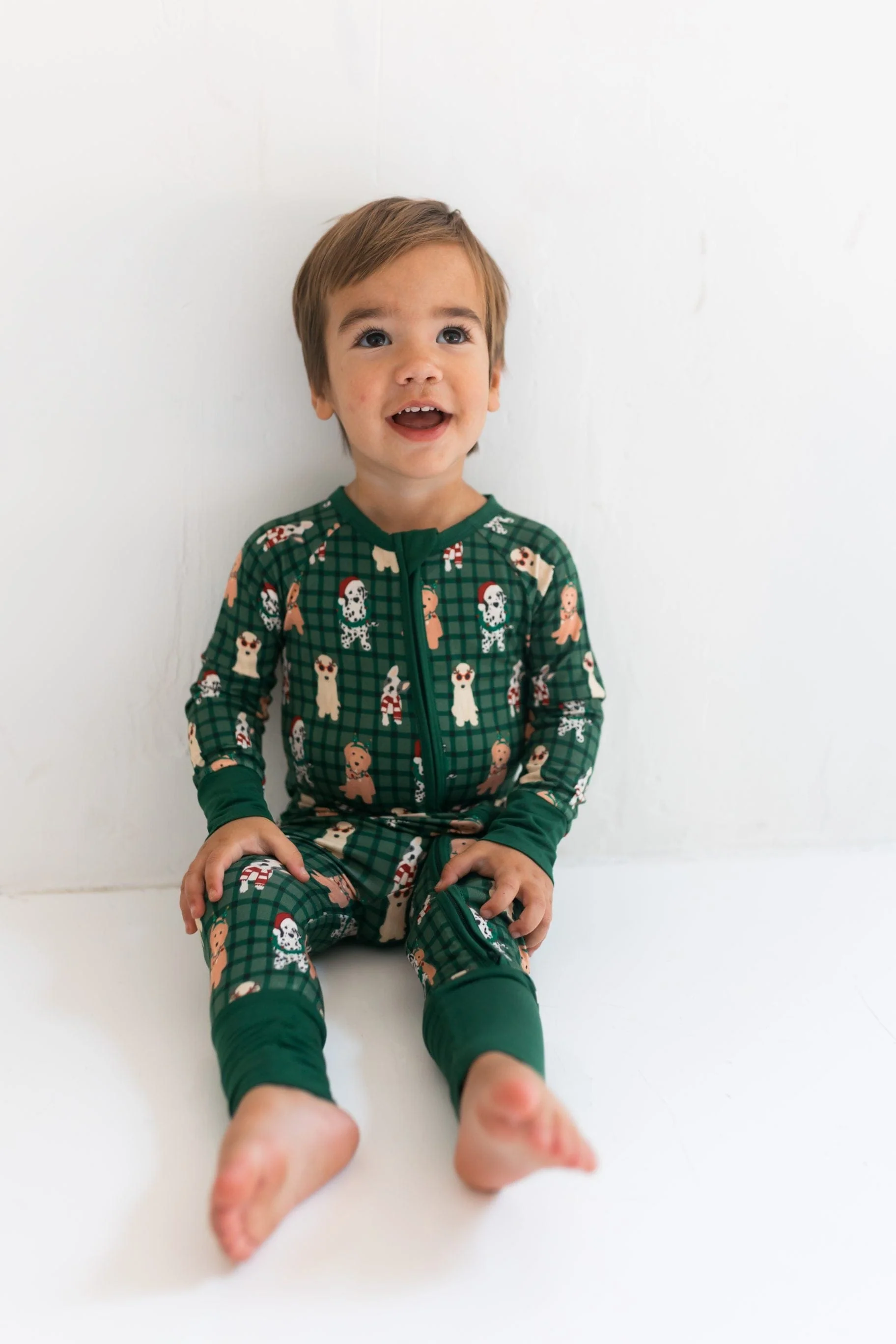 Bamboo Convertible Footie Romper - Christmas Pups - Image 3