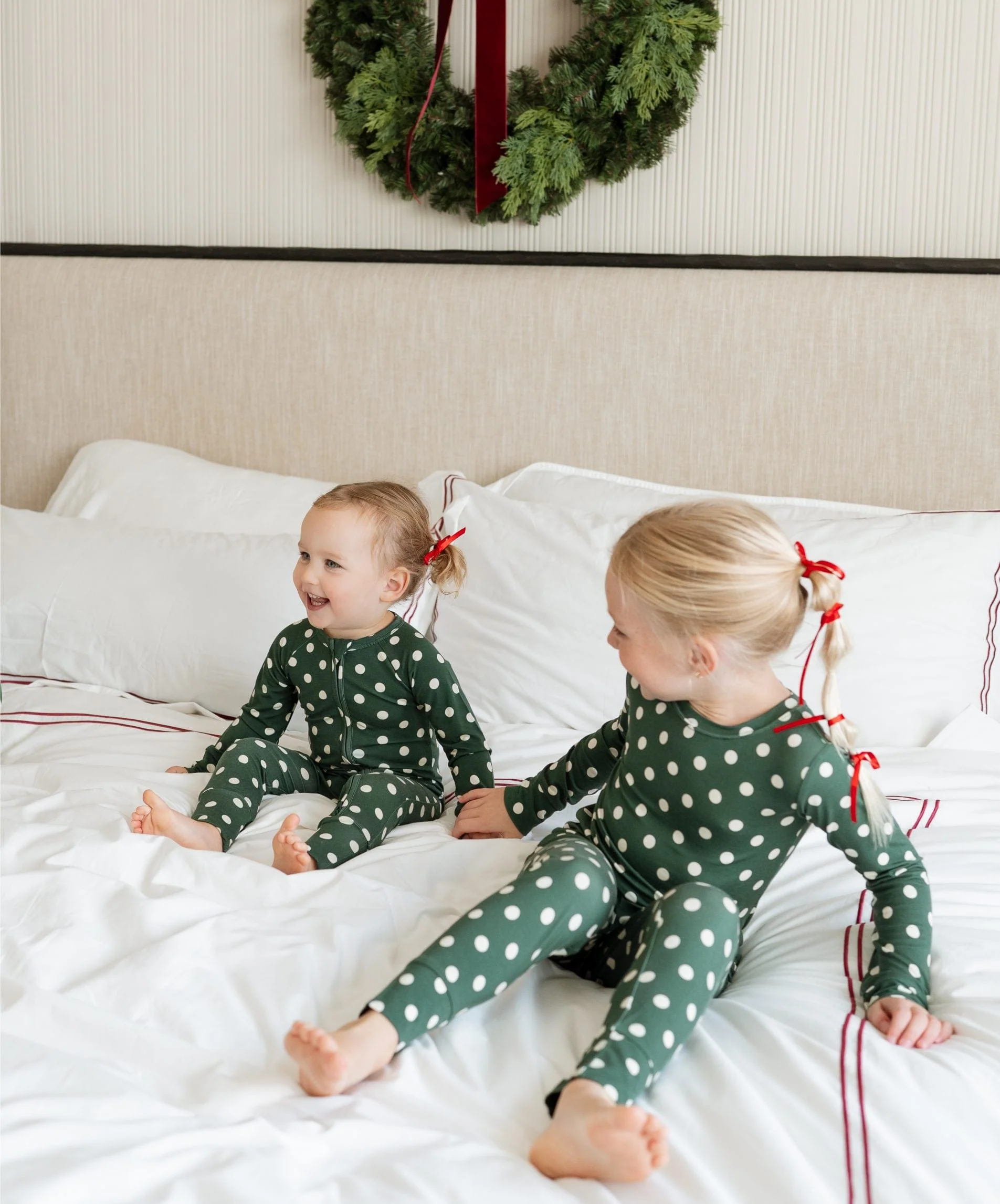 Bamboo Convertible Footie Romper - Green Polkadot - Image 4
