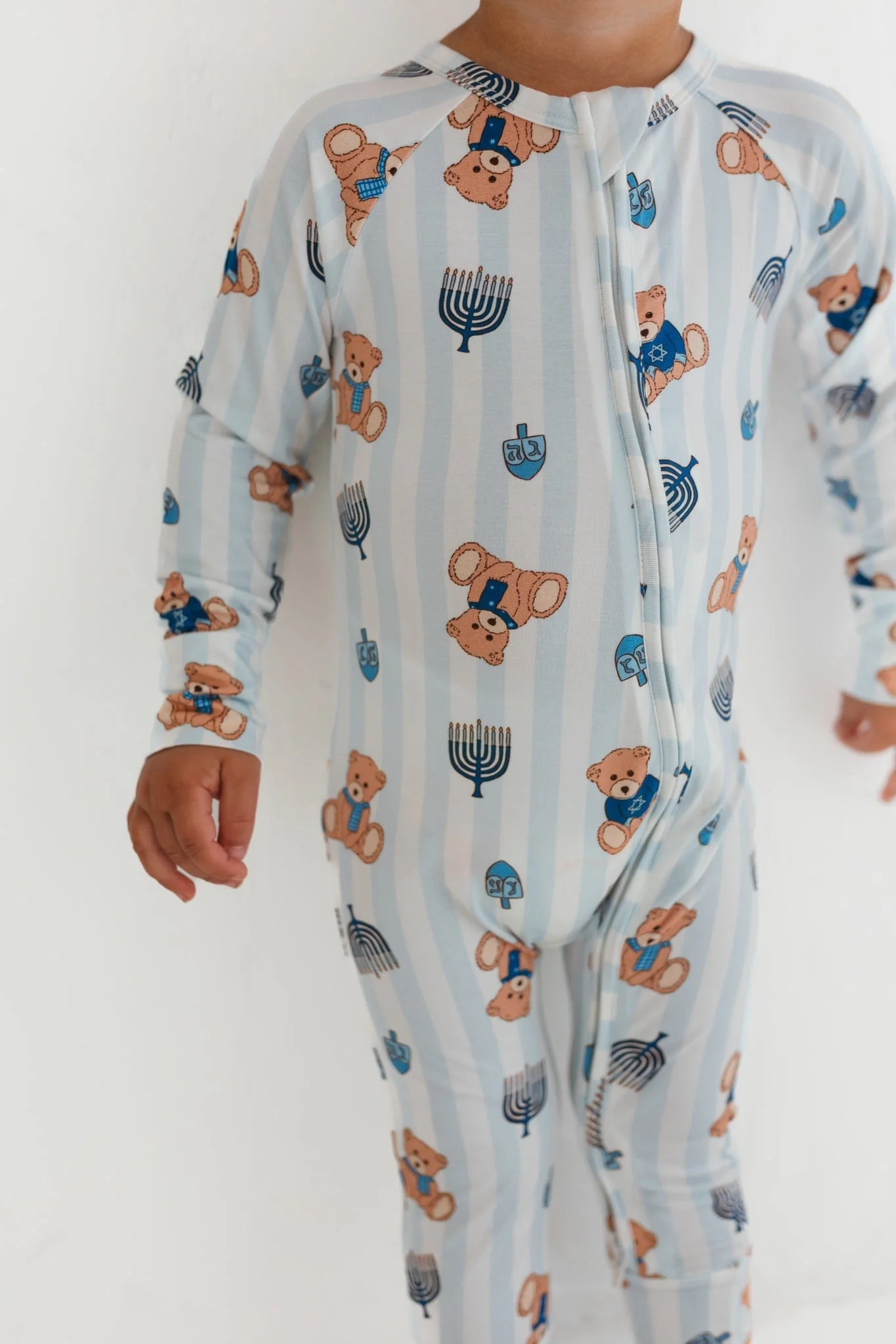 Bamboo Convertible Footie Romper - Hanukkah Bears - Image 2