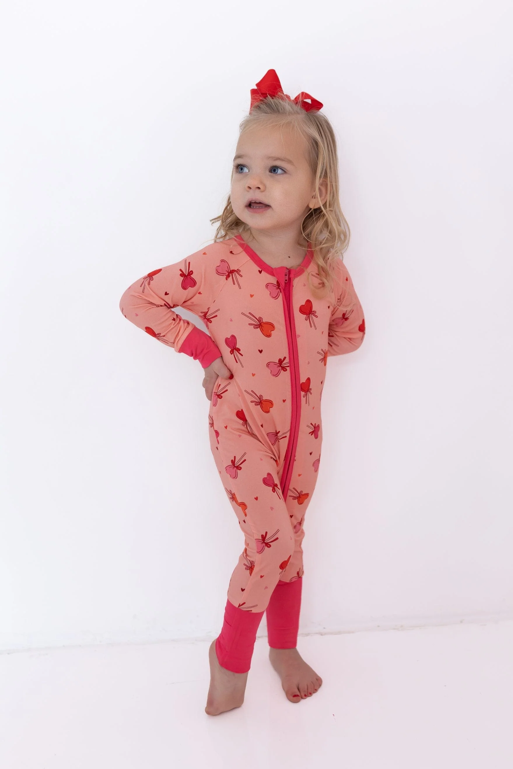 Bamboo Convertible Footie Romper - Pink Sugar Rush - Image 2