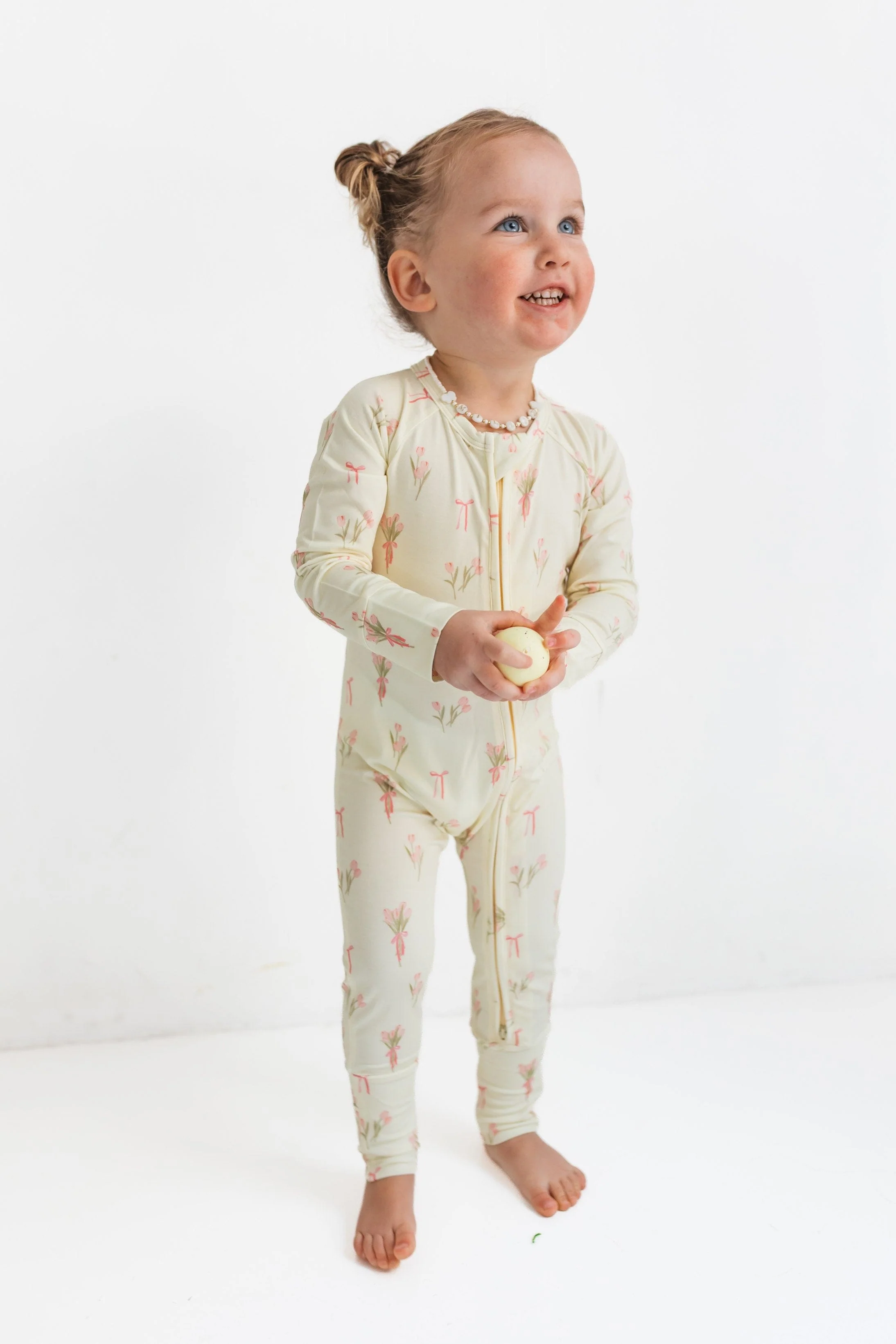 Bamboo Convertible Footie Romper - Tulip Fields - Image 2
