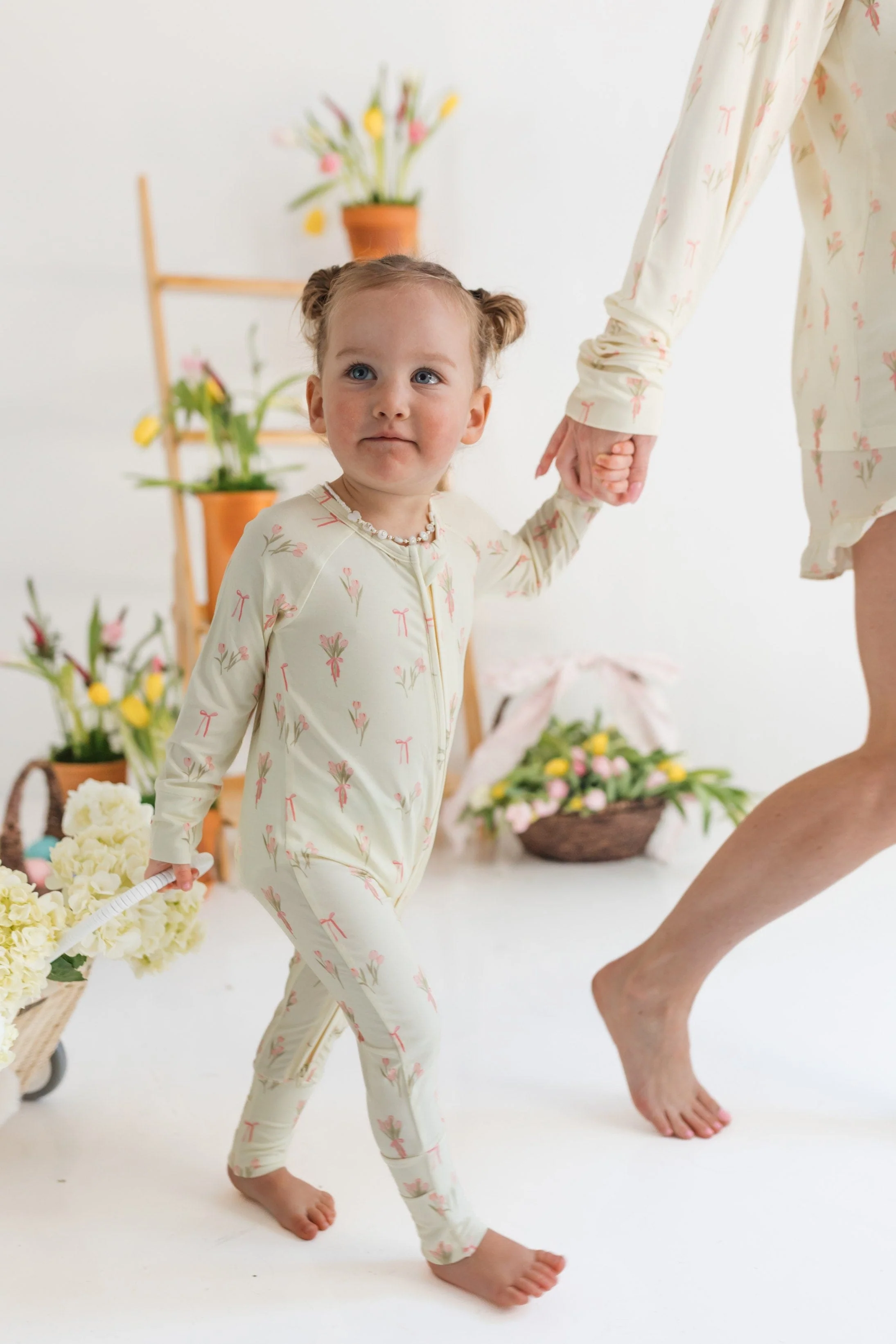 Bamboo Convertible Footie Romper - Tulip Fields - Image 3