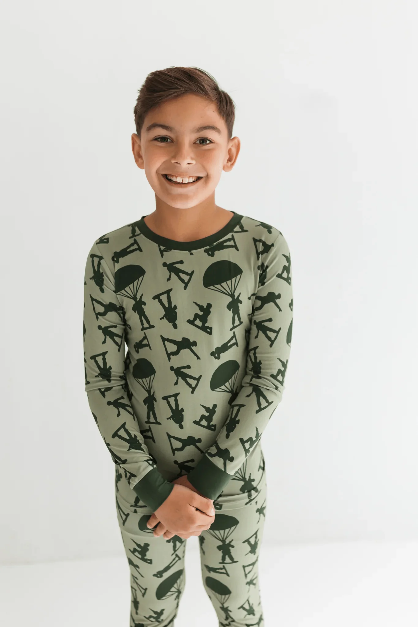 Bamboo Long Sleeve Pajama Set - Army Men - Image 2