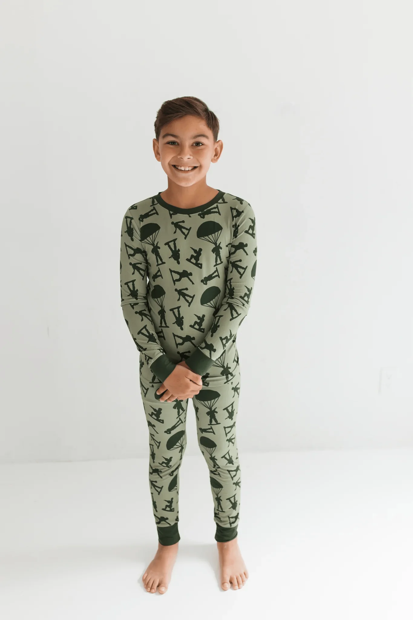 Bamboo Long Sleeve Pajama Set - Army Men - Image 3