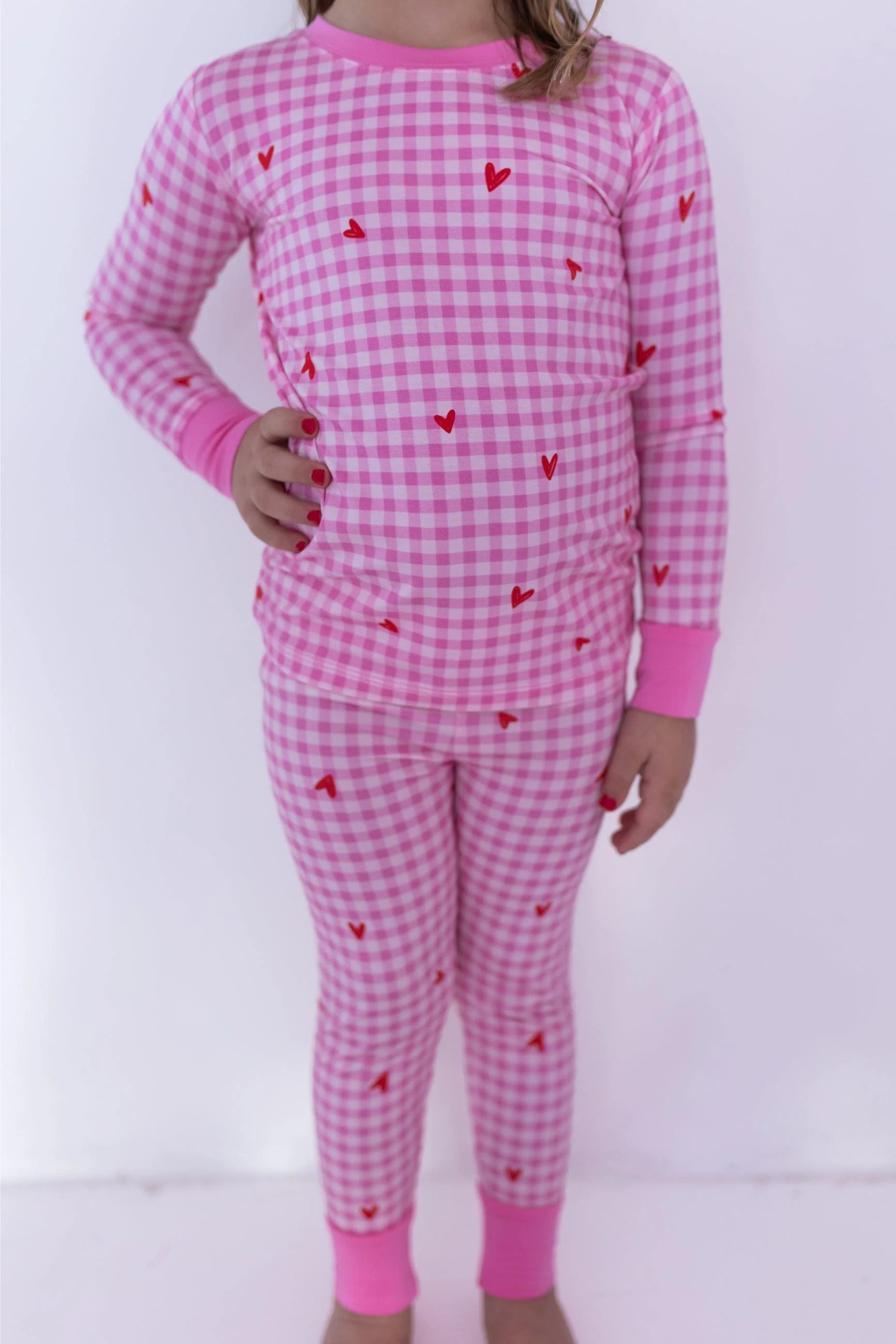 Bamboo Long Sleeve Pajama Set - Be Mine Gingham