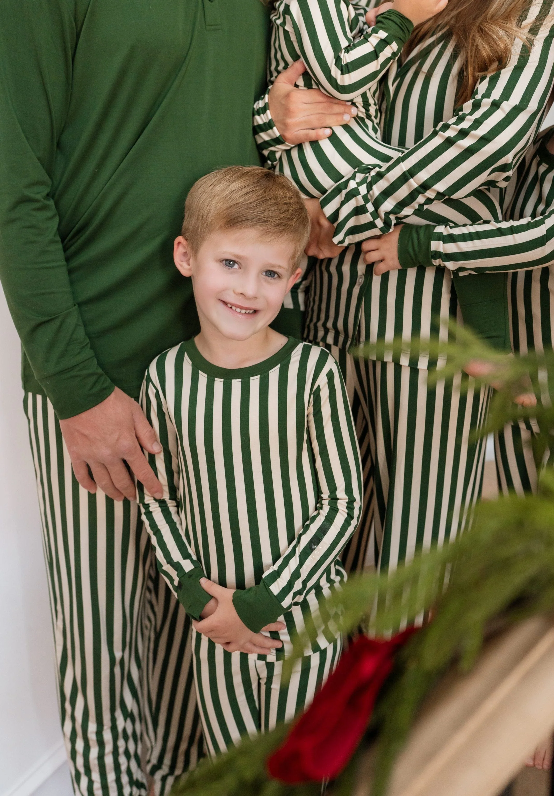 Bamboo Long Sleeve Pajama Set - Green Stripe - Image 4