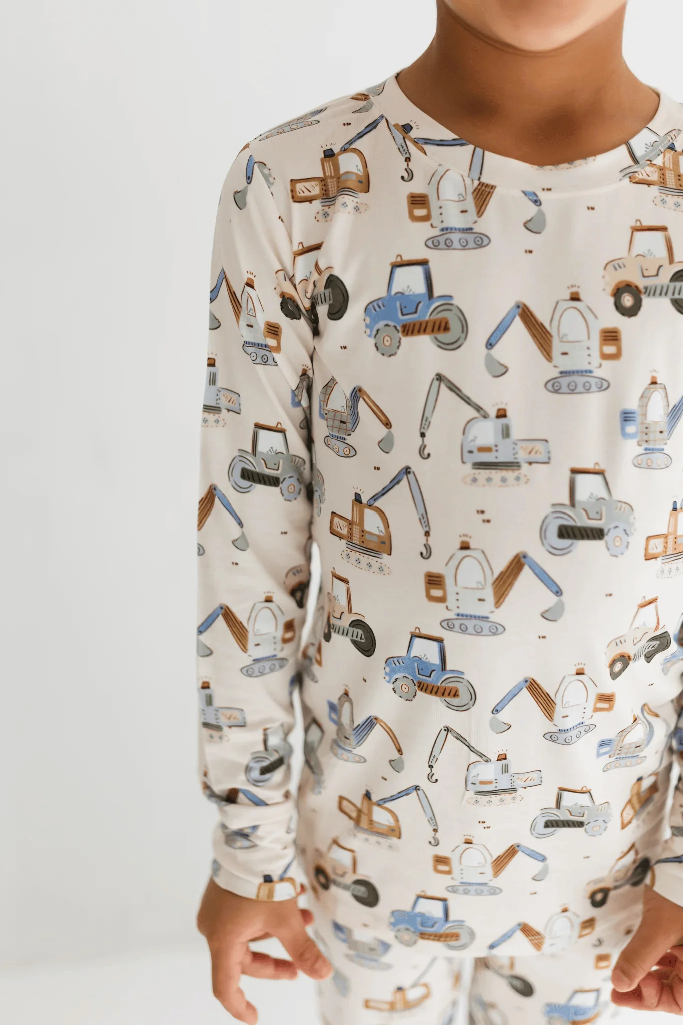 Bamboo Long Sleeve Pajama Set - Little Excavator - Image 2