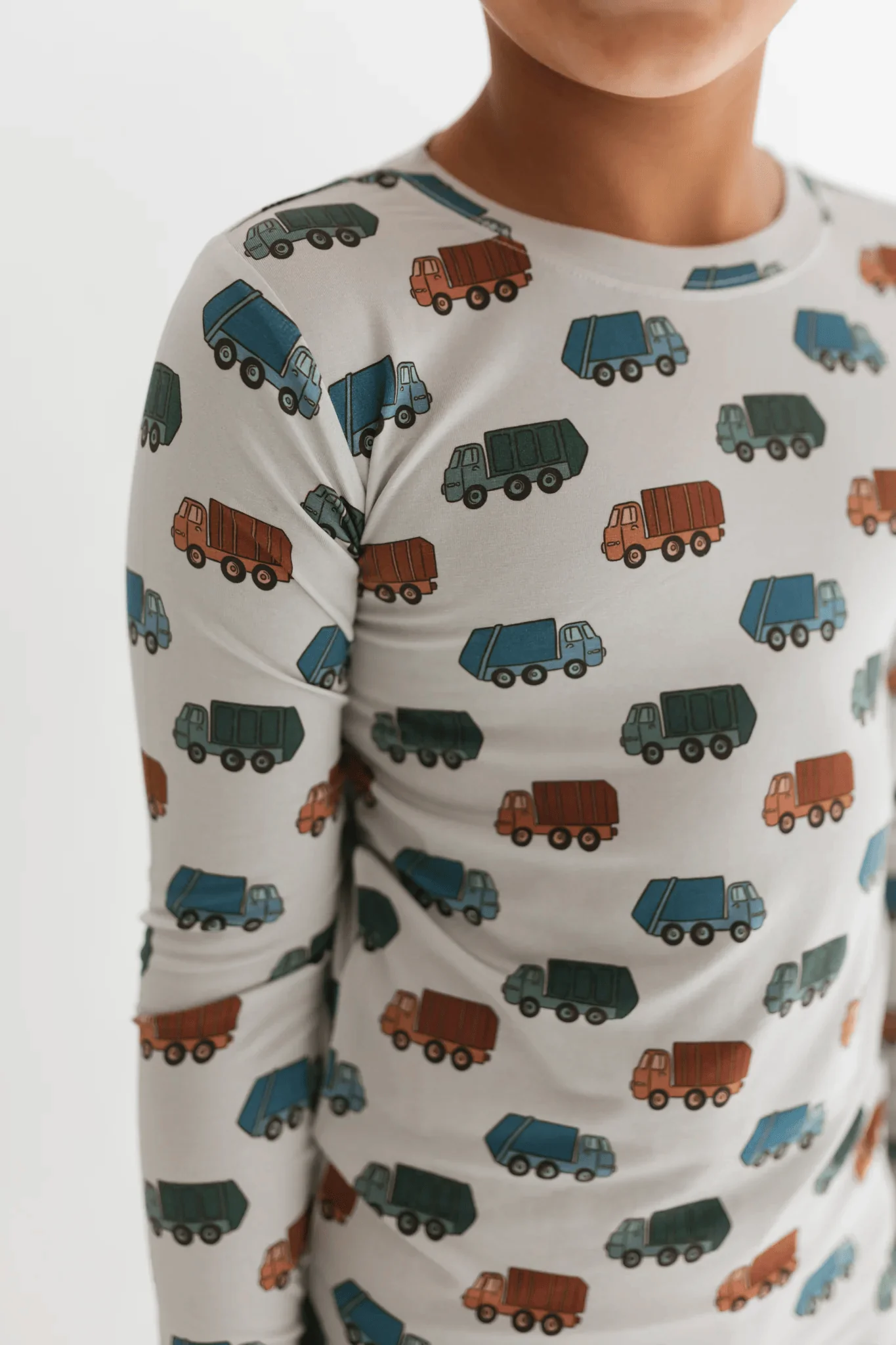 Bamboo Long Sleeve Pajama Set - Trash Trucks - Image 2