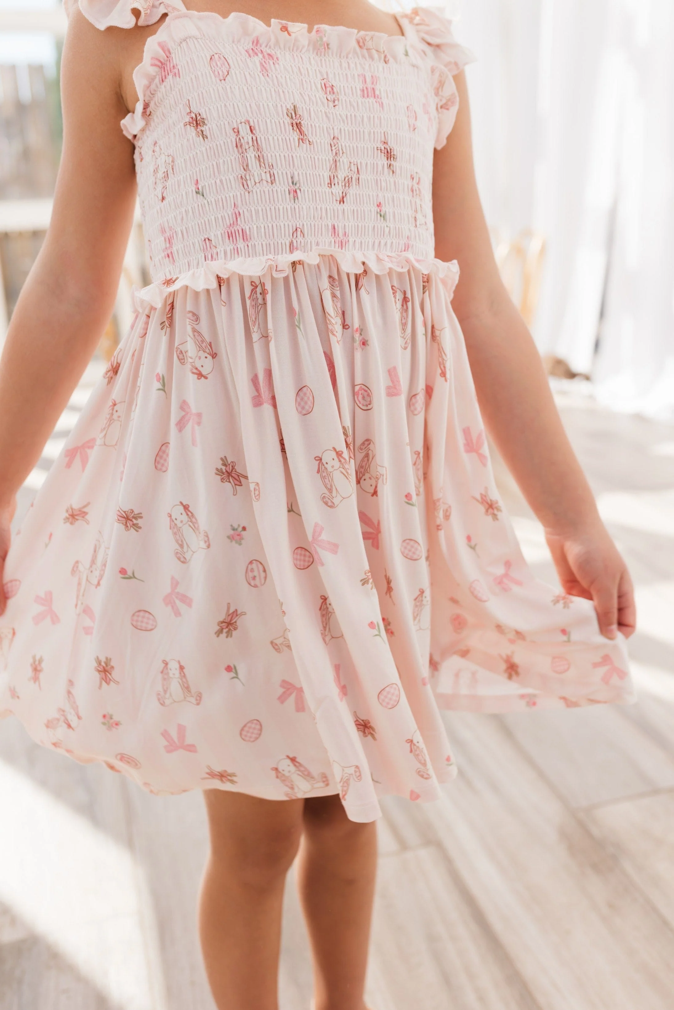 Bamboo Smocked Twirl Dress - Rosie Rabbit - Image 3