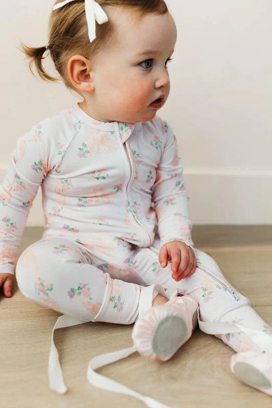 Bamboo Convertible Footie Romper - Ballerina - Image 2
