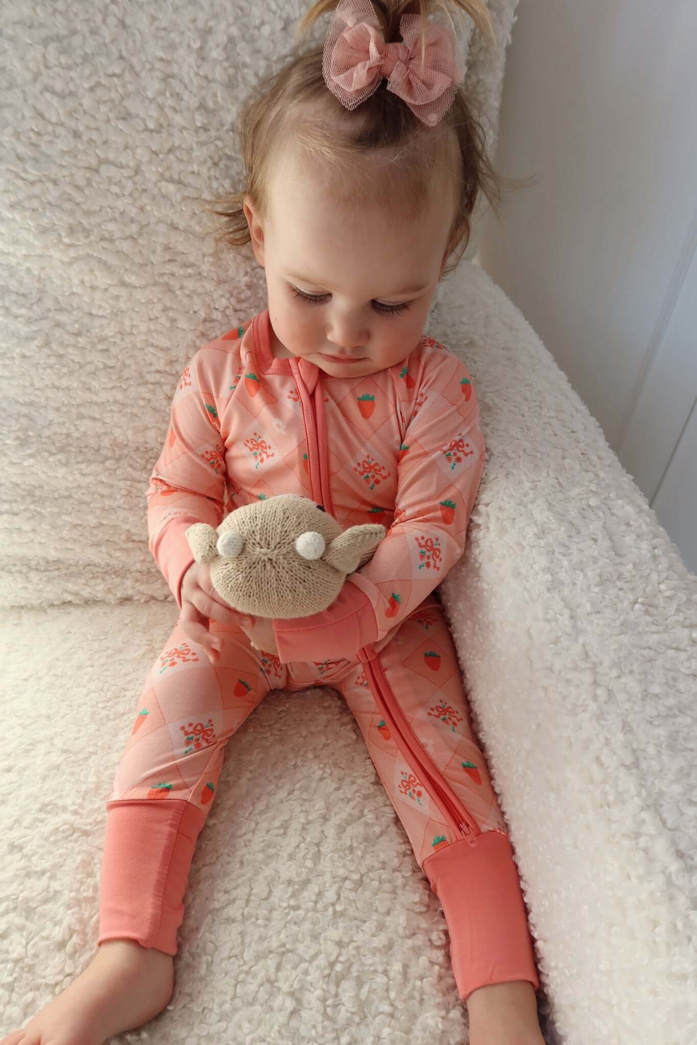 Bamboo Convertible Footie Romper - Berry Cute - Image 3