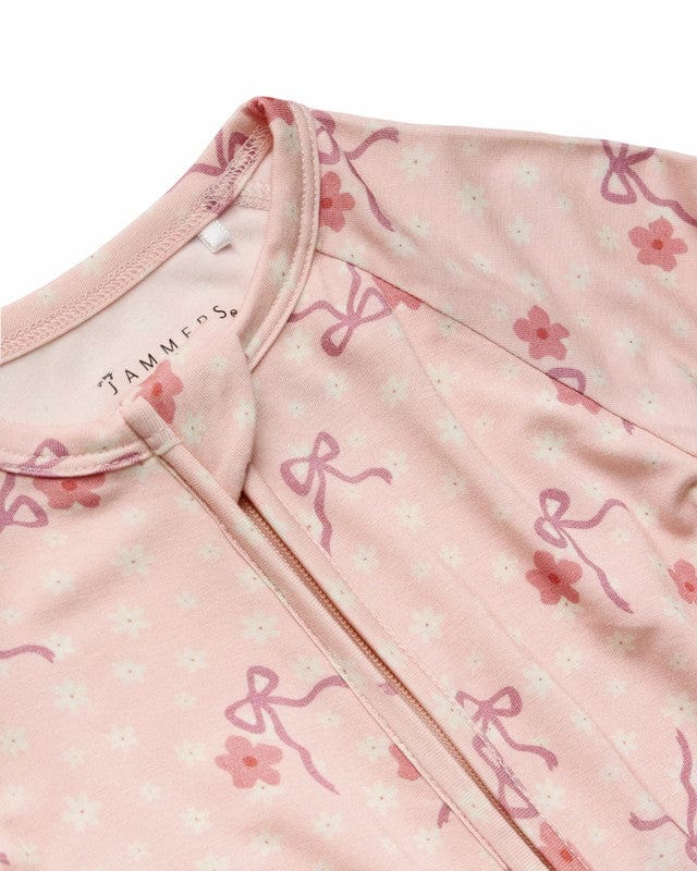 Bamboo Convertible Footie Romper - Ditsy Bow - Image 5