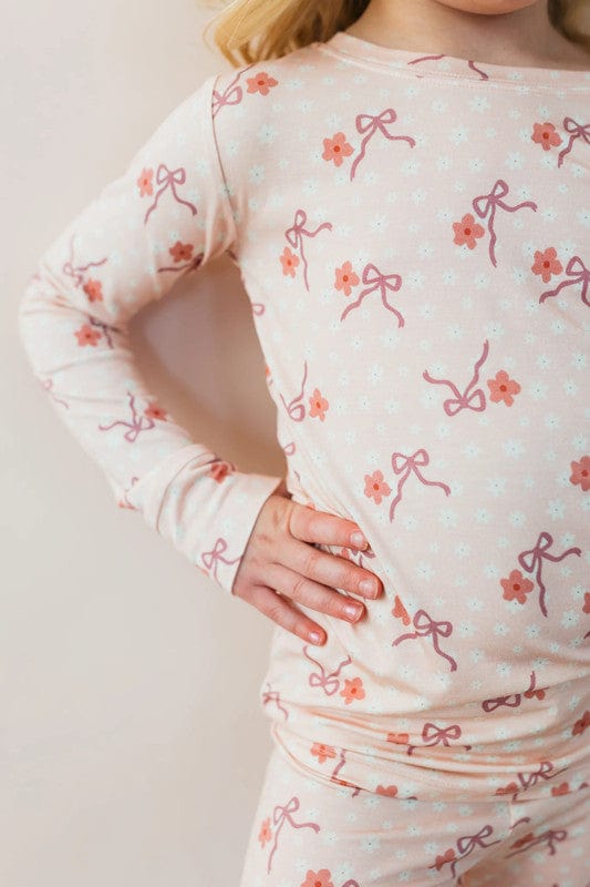 Bamboo Long Sleeve Pajama Set - Ditsy Bow - Image 2