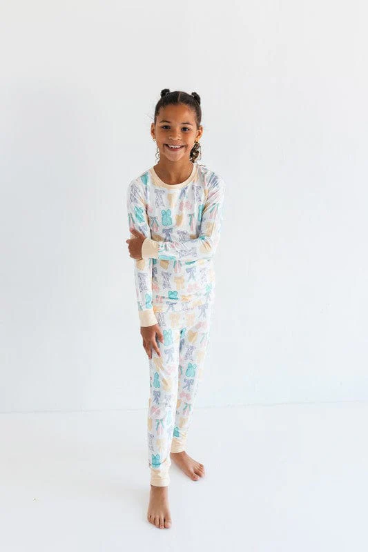 Bamboo Long Sleeve Pajama Set - Easter Bows - Image 2
