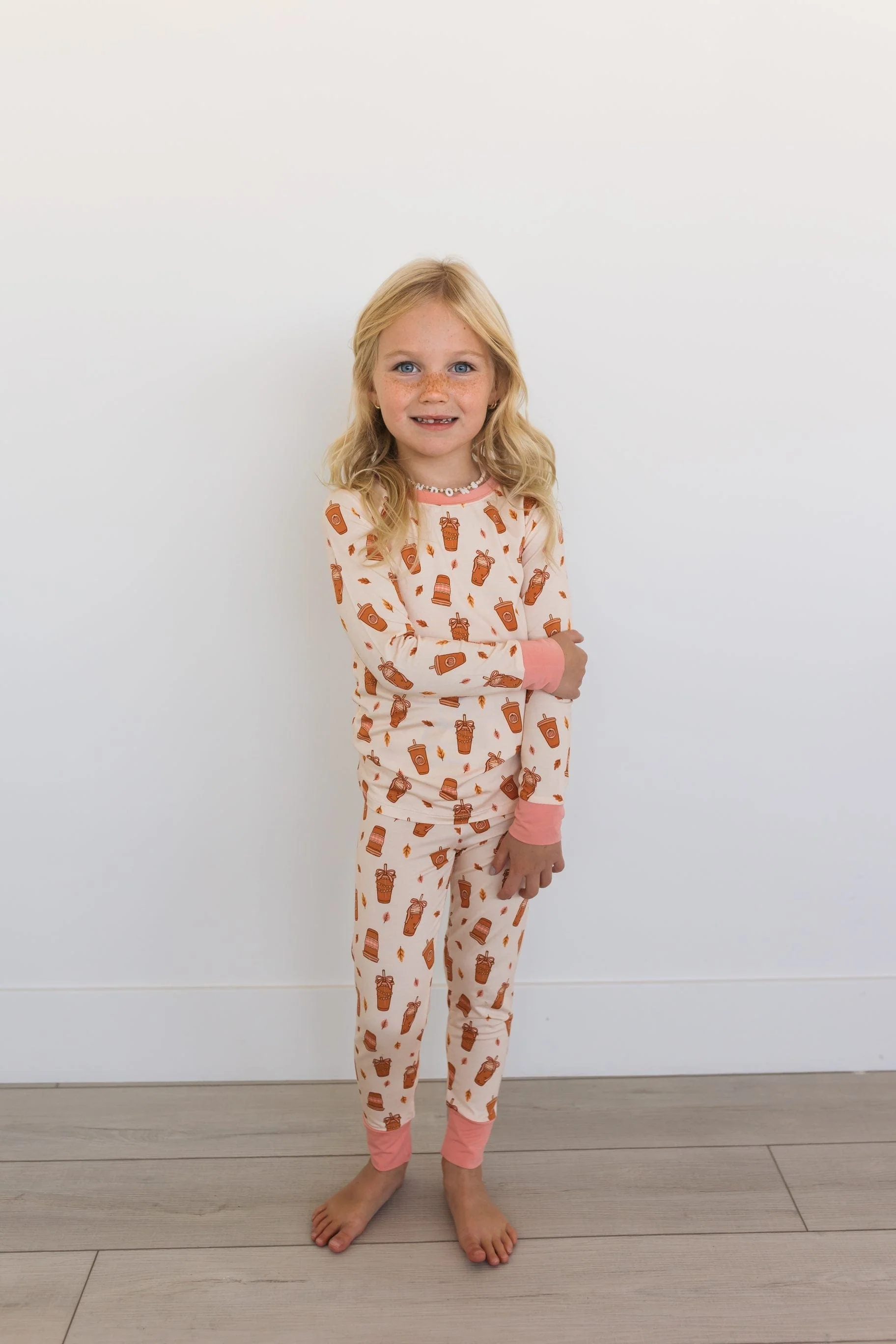 Bamboo Long Sleeve Pajama Set - Pumpkin Latte - Image 2