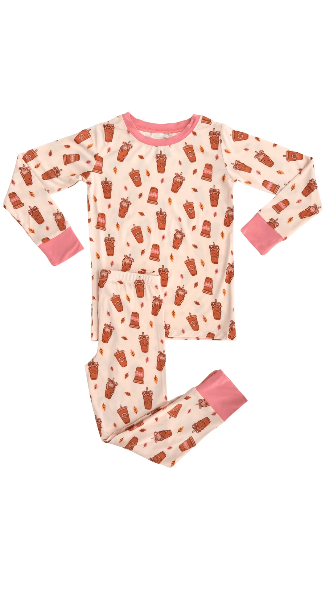 Bamboo Long Sleeve Pajama Set - Pumpkin Latte - Image 3