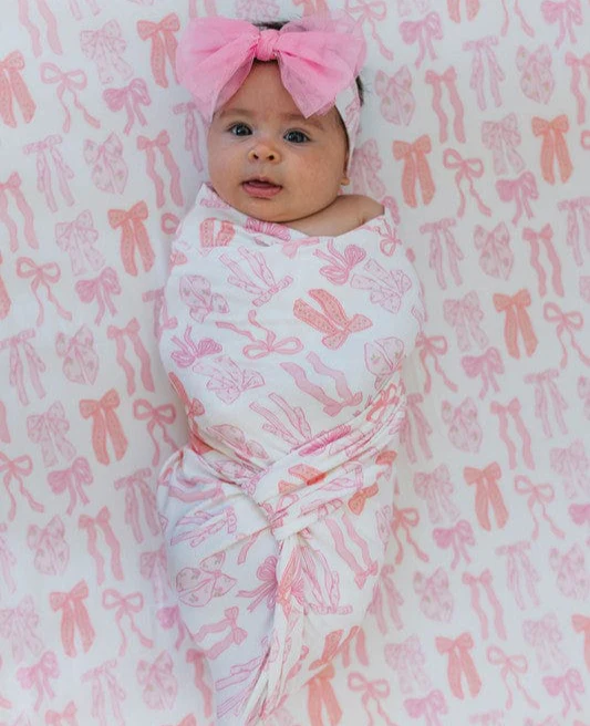 Bamboo Swaddle Blanket - Spring Floral Bows