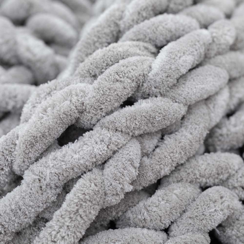 INFINITE CHUNKY KNIT BLANKET | MINKY | CUDDLE - MIST - Image 8